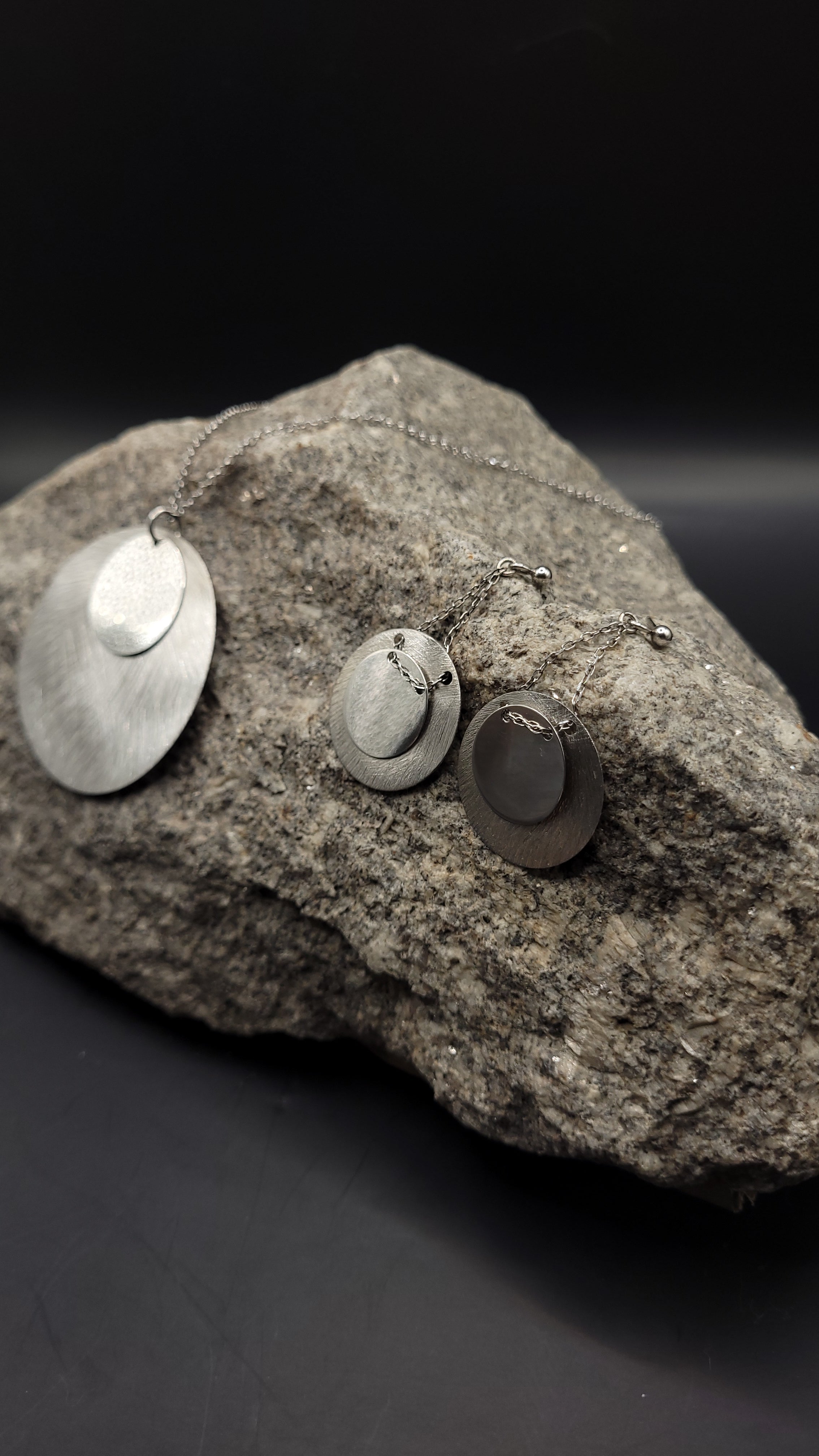 "Schmuckset zeitlose Eleganz" 925 Sterling Silber - große Plättchen - 43-50 cm