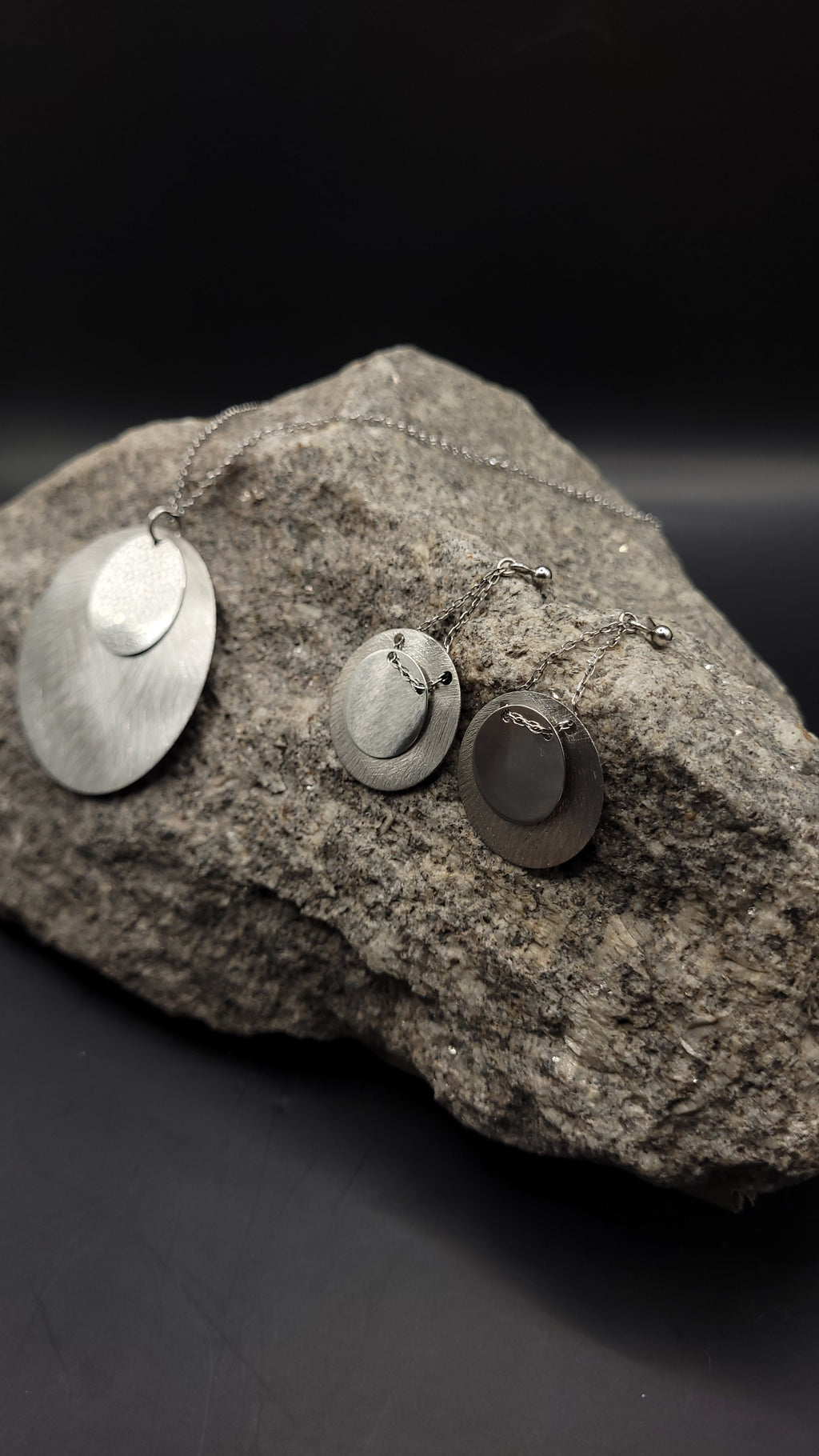 "Schmuckset zeitlose Eleganz" 925 Sterling Silber - große Plättchen - 43-50 cm