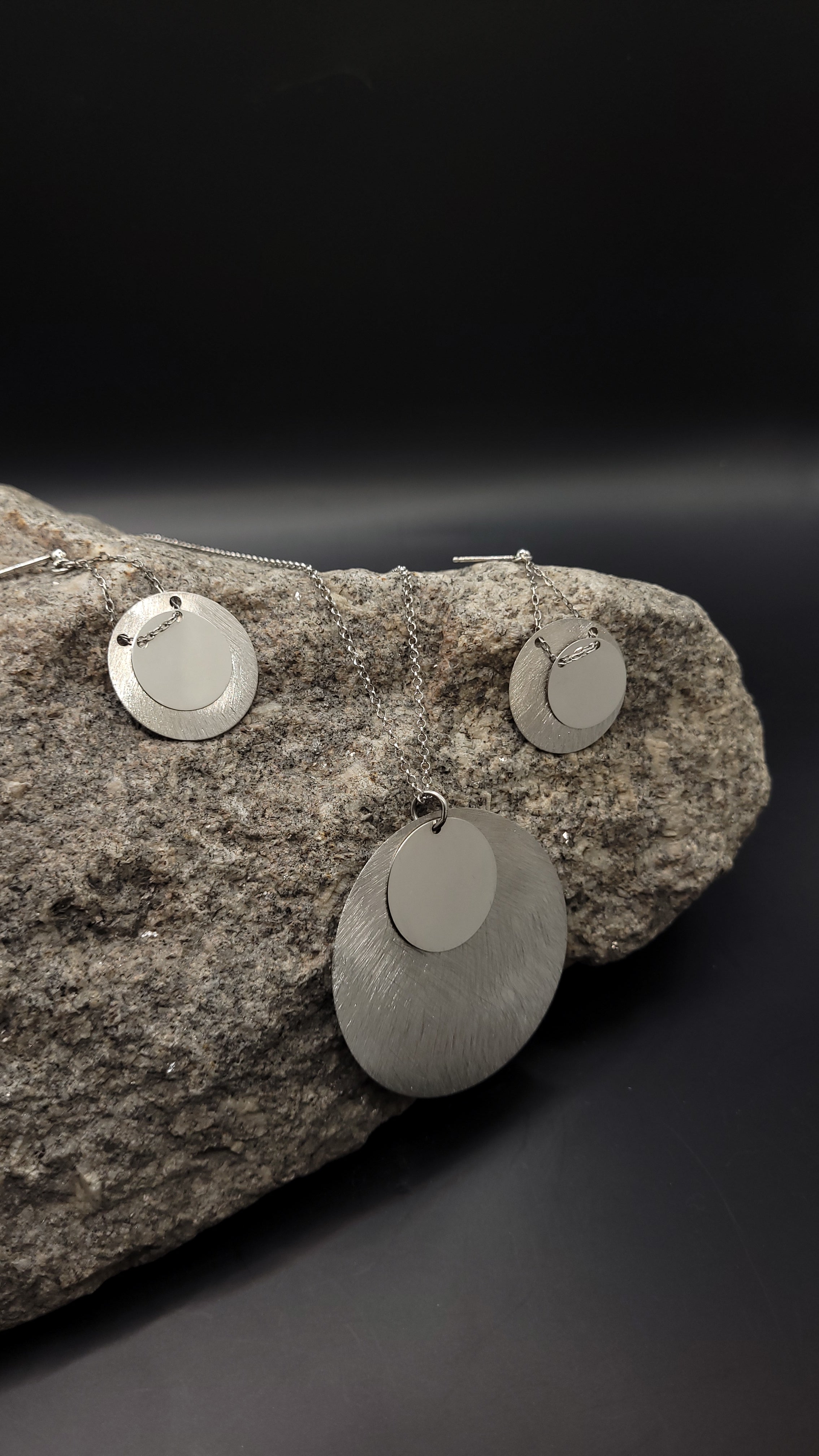 "Schmuckset zeitlose Eleganz" 925 Sterling Silber - große Plättchen - 43-50 cm