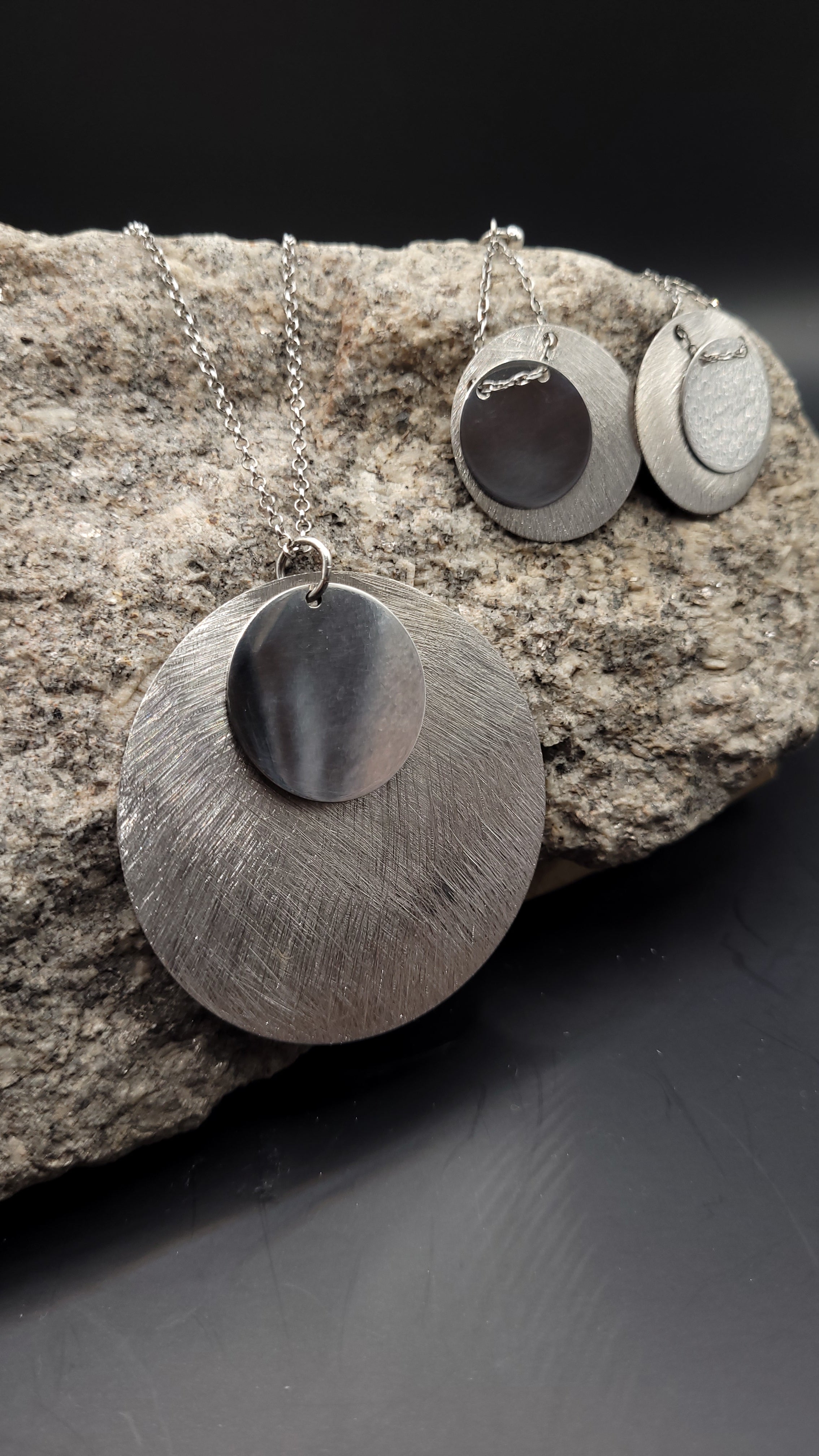 "Schmuckset zeitlose Eleganz" 925 Sterling Silber - große Plättchen - 43-50 cm