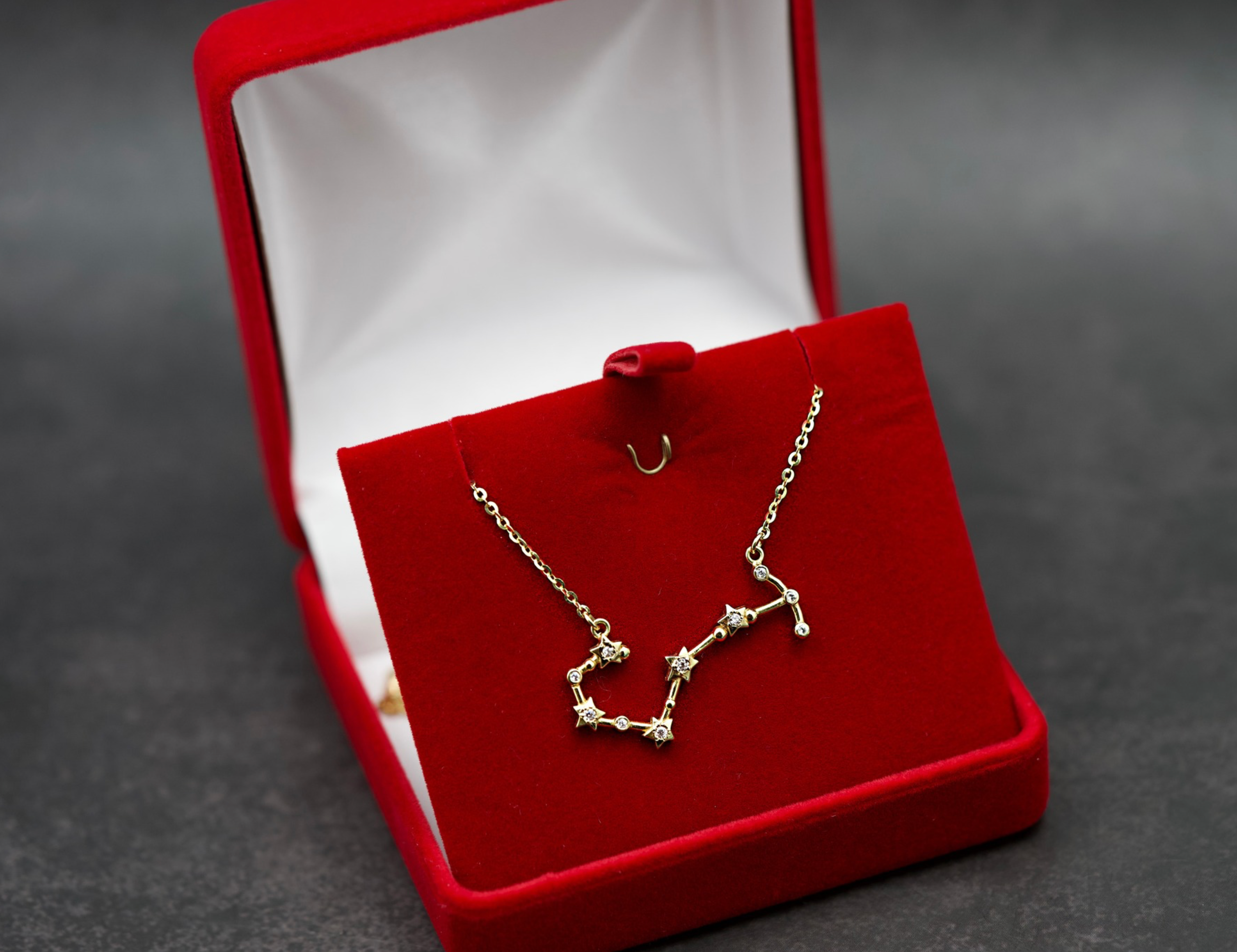 "Sternbild" Collier - Skorpion - 585er Gold - weiße Zirkonia