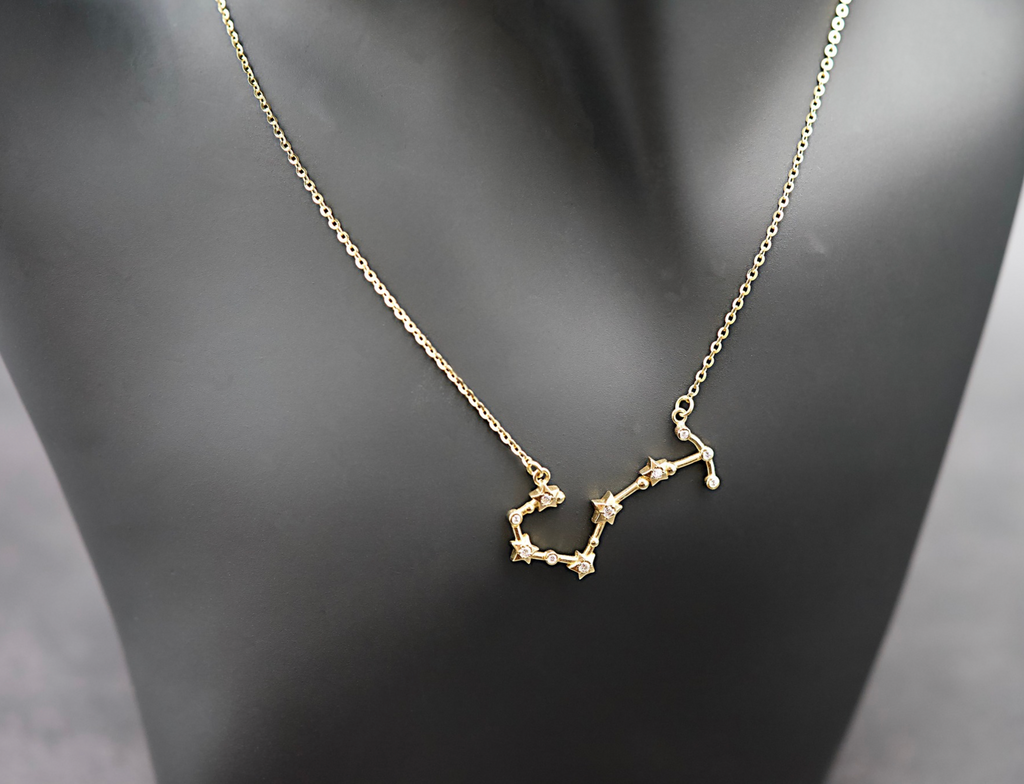 "Sternbild" Collier - Skorpion - 585er Gold - weiße Zirkonia