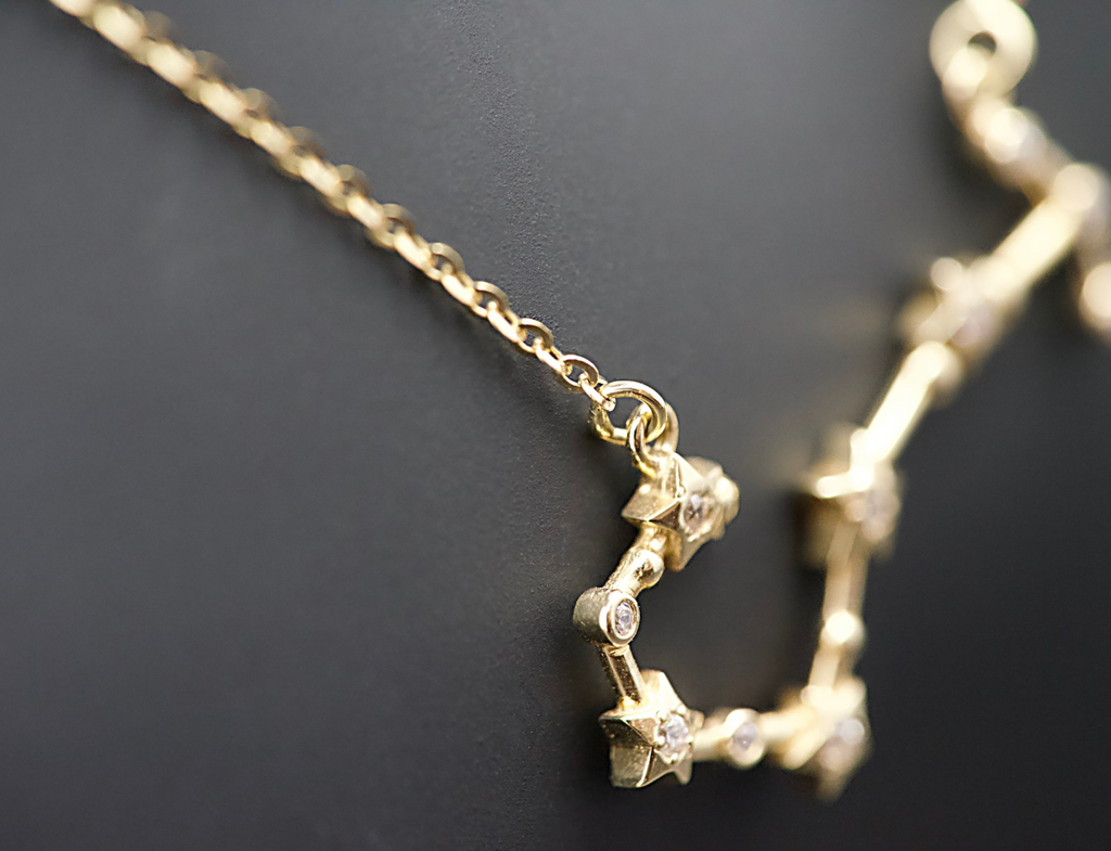 "Sternbild" Collier - Skorpion - 585er Gold - weiße Zirkonia