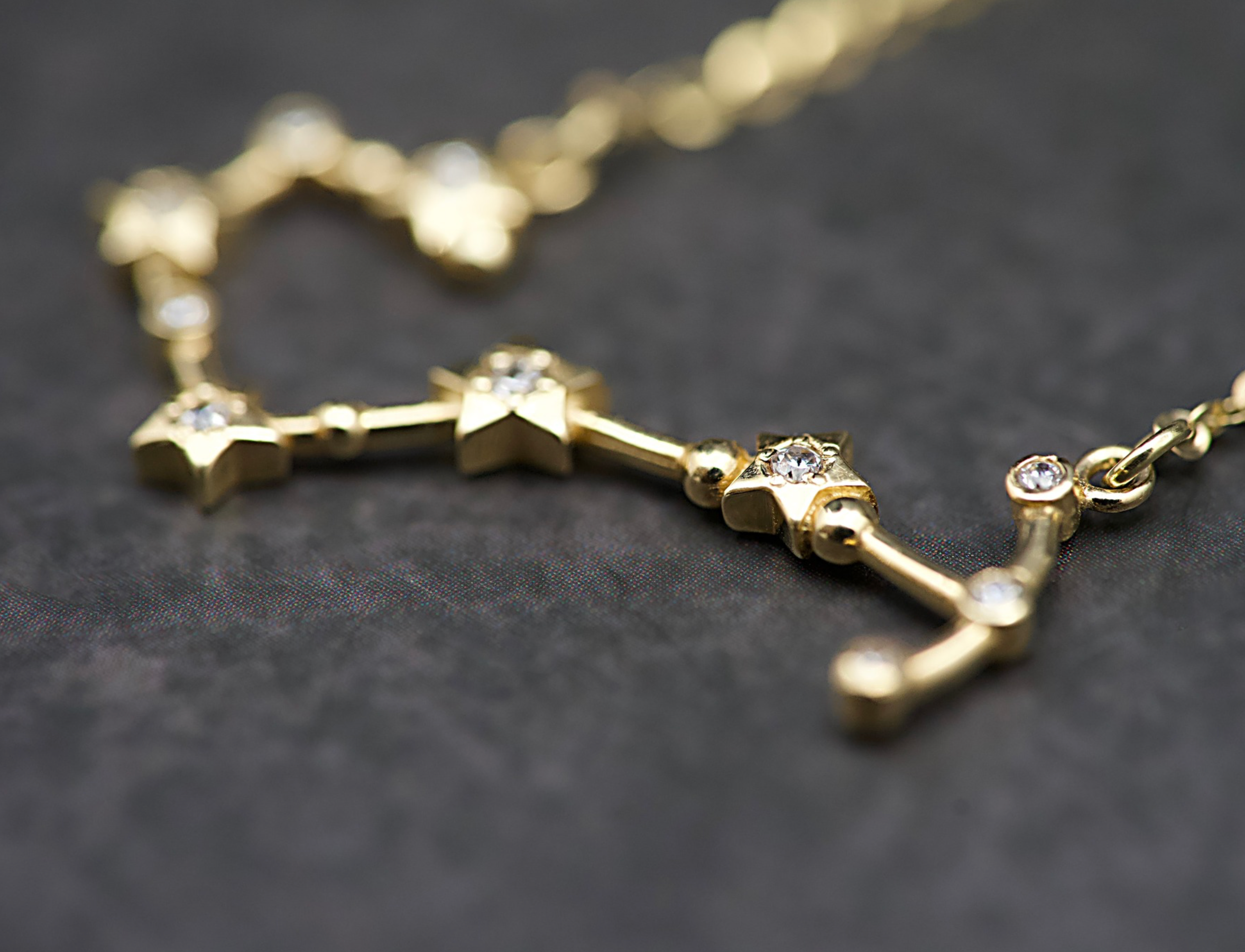 "Sternbild" Collier - Skorpion - 585er Gold - weiße Zirkonia