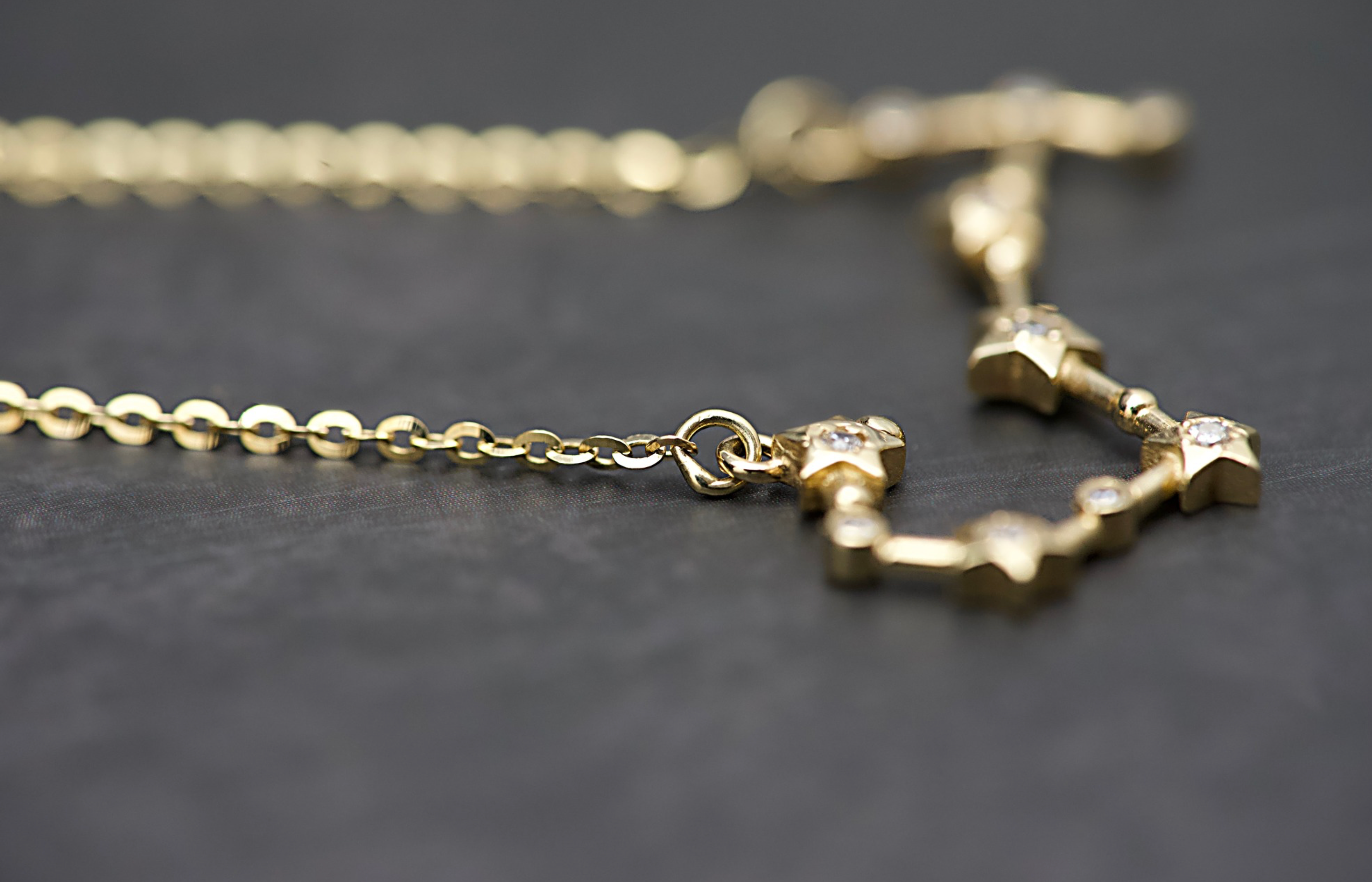 "Sternbild" Collier - Skorpion - 585er Gold - weiße Zirkonia