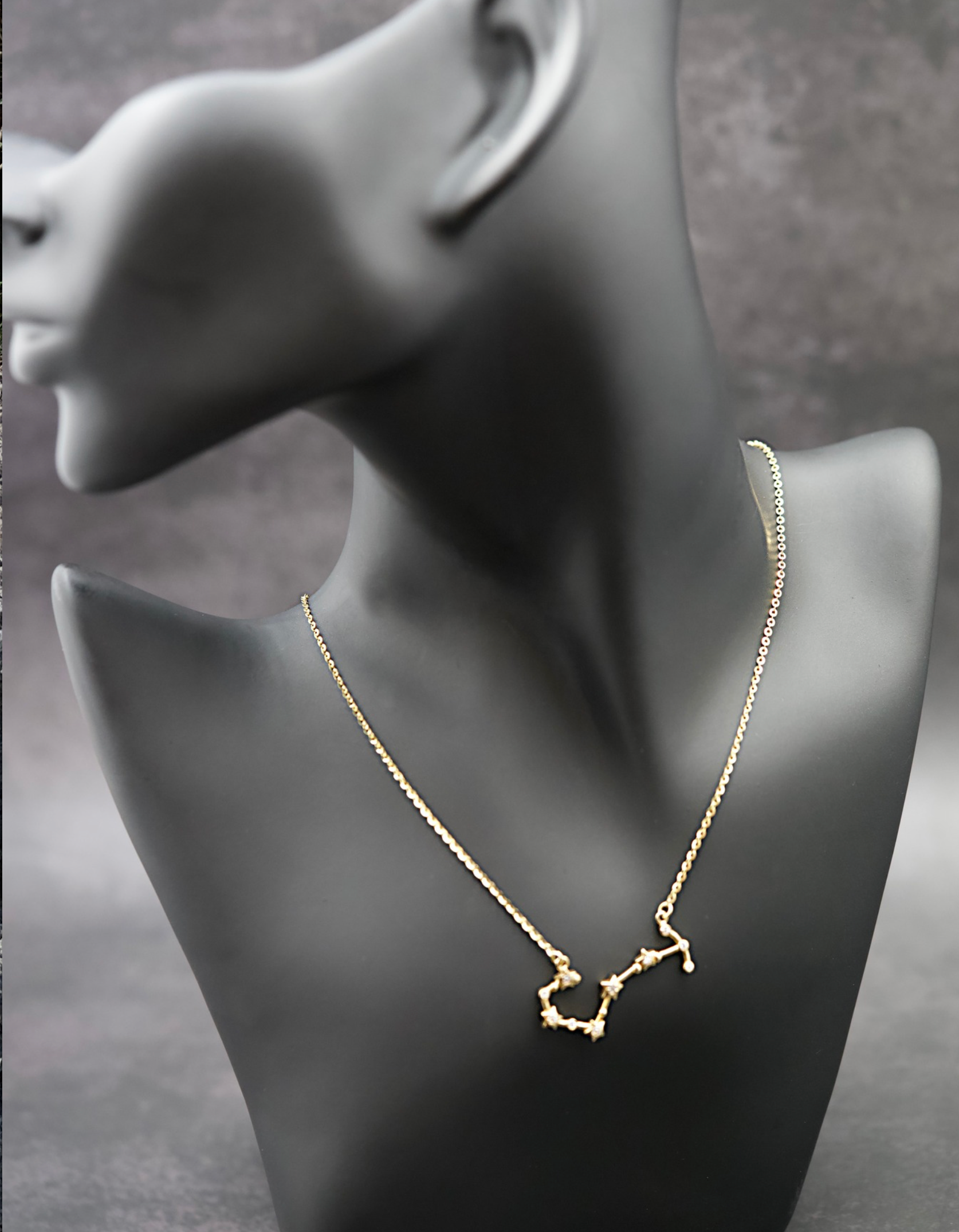"Sternbild" Collier - Skorpion - 585er Gold - weiße Zirkonia