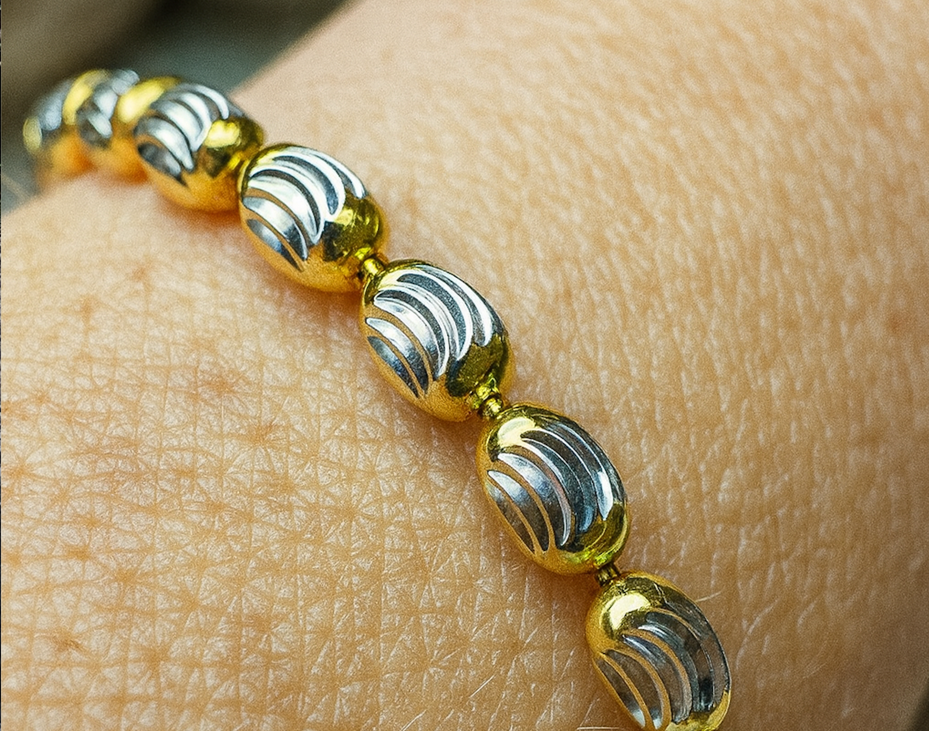 "Zärtlichkeit" Armband - 925 Sterling Silber - vergoldet - 21 cm