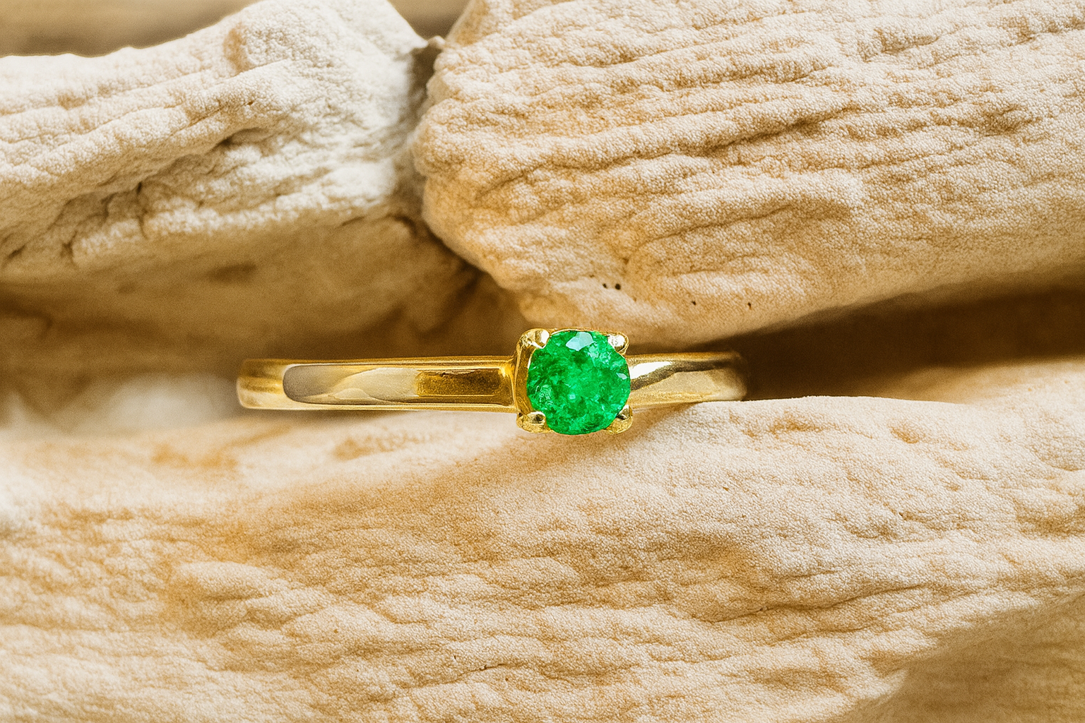 Luxus-Unikat Smaragdring / Verlobungsring „Emerald Soul“  – 585er Gold - Nr. 50 (10) - UNIKAT