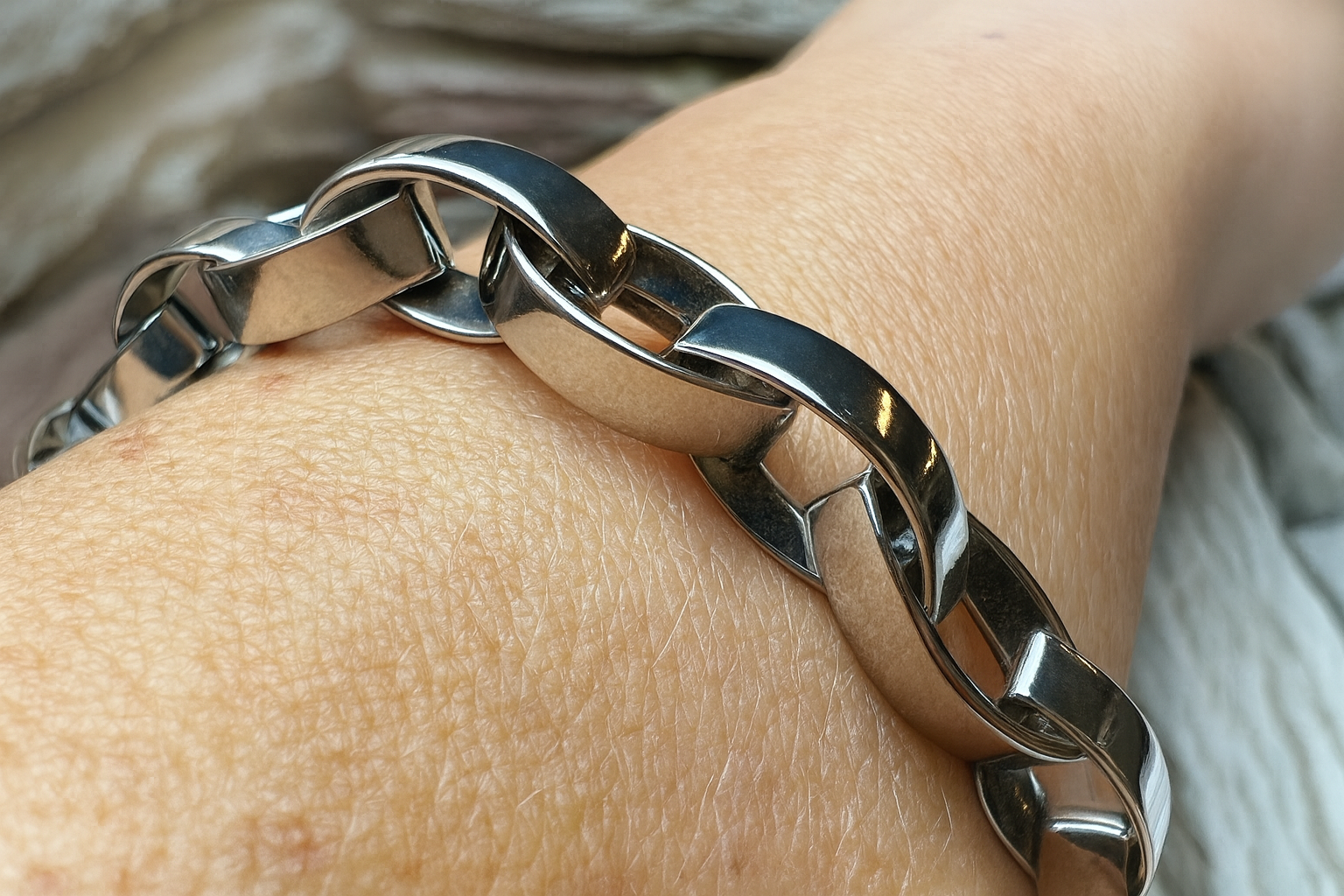 massives Armband "Man-Power" - 925 Sterling Silber - 22 cm