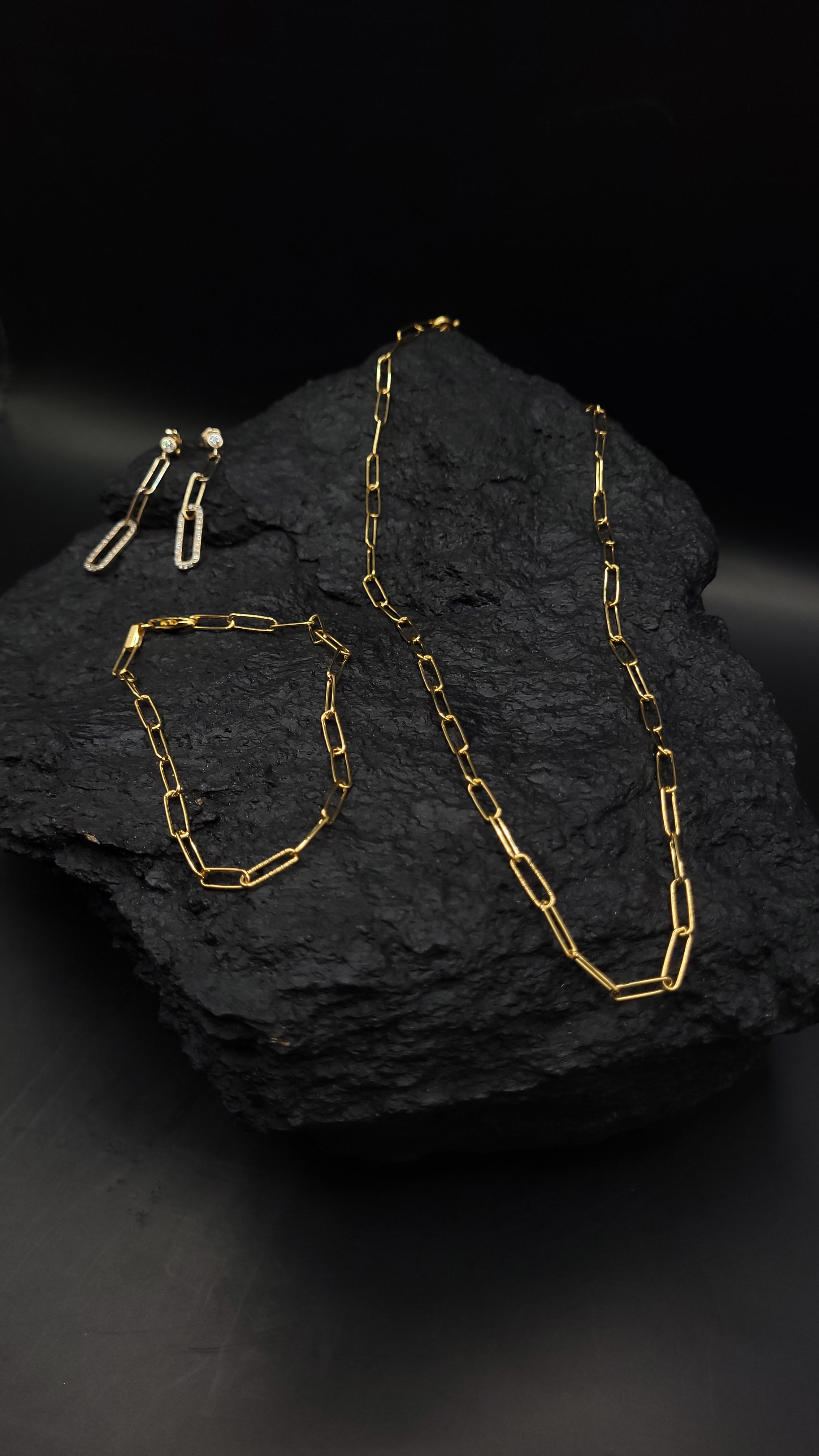 Edles Großglieder-Set "zeitlose Eleganz" 925 Sterling Silber inkl. Vergoldung - unisex