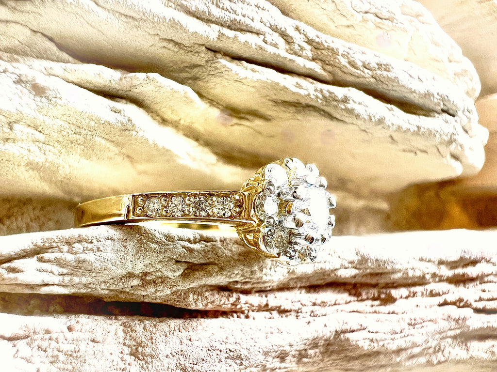 Luxus Diamondring / Verlobungsring „Flower-Power“  – 585er Gold - Nr. 53 (13)