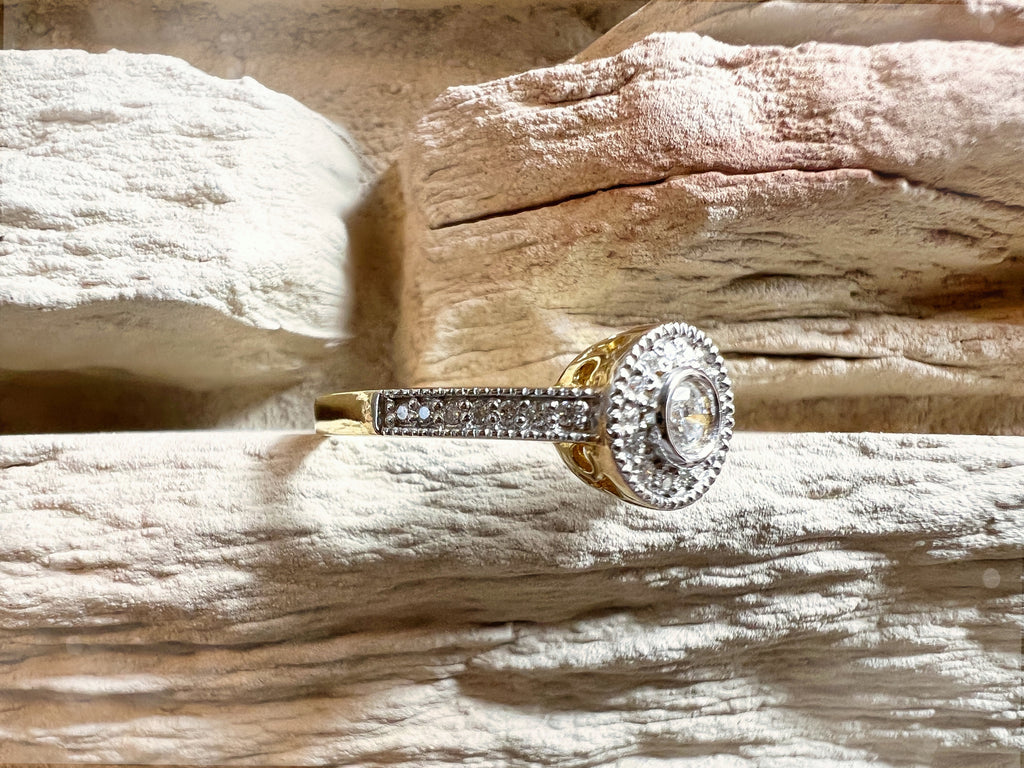 Luxus Diamondring / Verlobungsring „Vintage-Eleganz“  – 585er Gold - Nr. 55-56 (15-16)