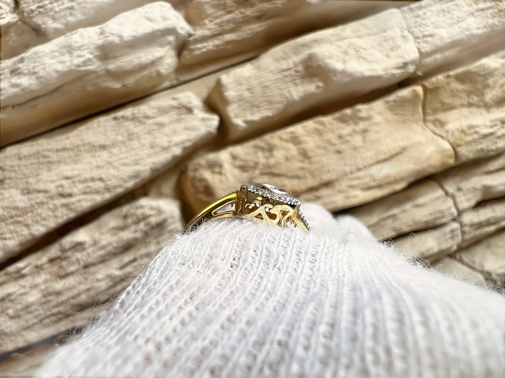 Luxus Diamondring / Verlobungsring „Vintage-Eleganz“  – 585er Gold - Nr. 55-56 (15-16)