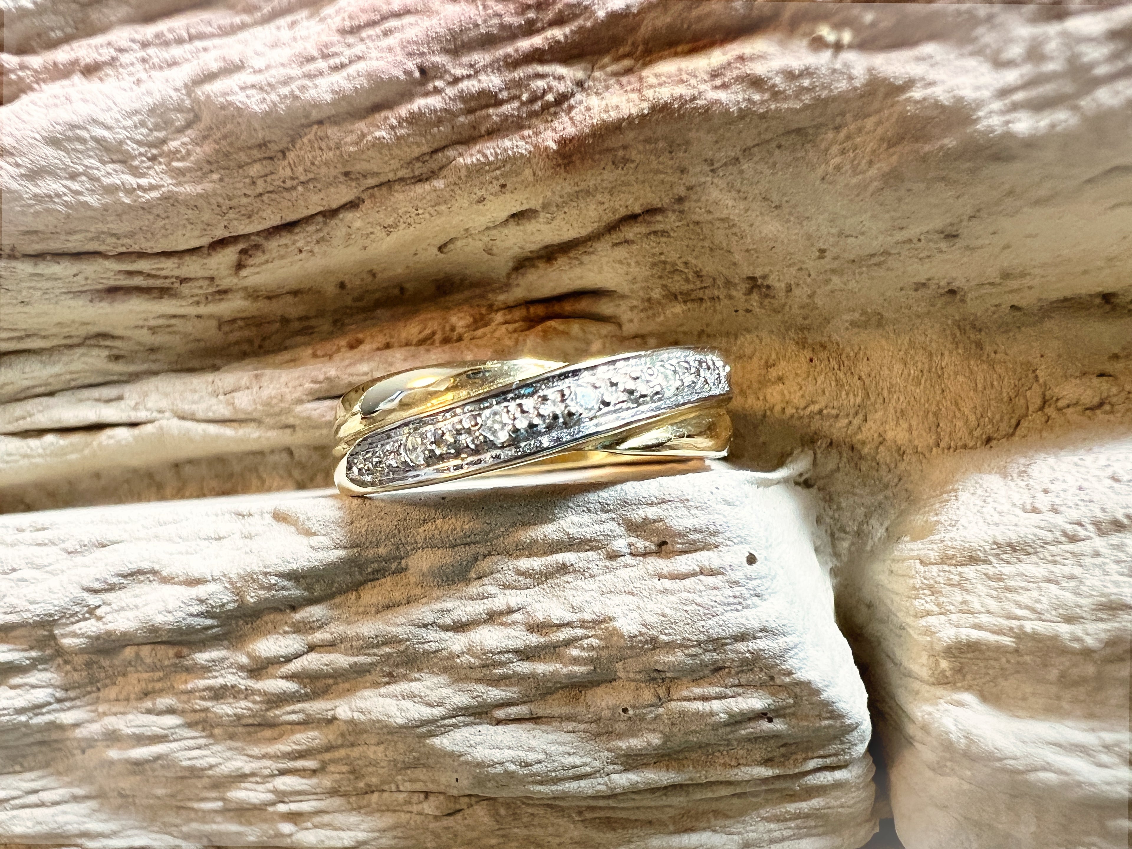 Luxus Diamondring / Verlobungsring „Saturn“  – 585er Gold - Nr. 52-53 (12-13)