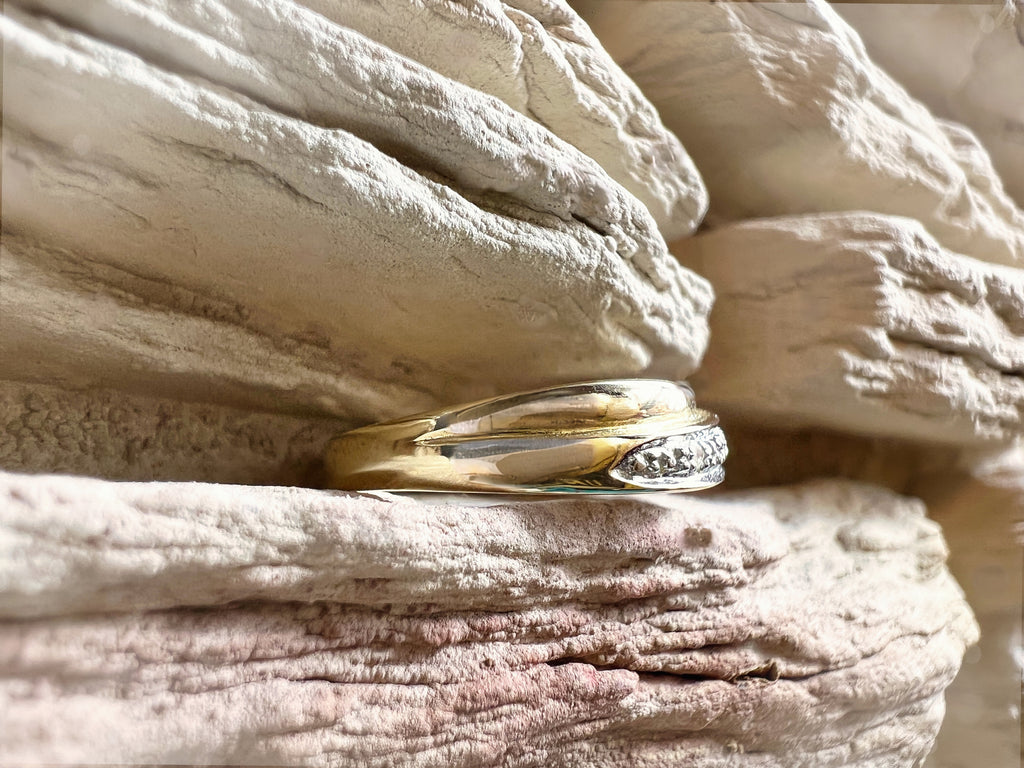 Luxus Diamondring / Verlobungsring „Saturn“  – 585er Gold - Nr. 52-53 (12-13)