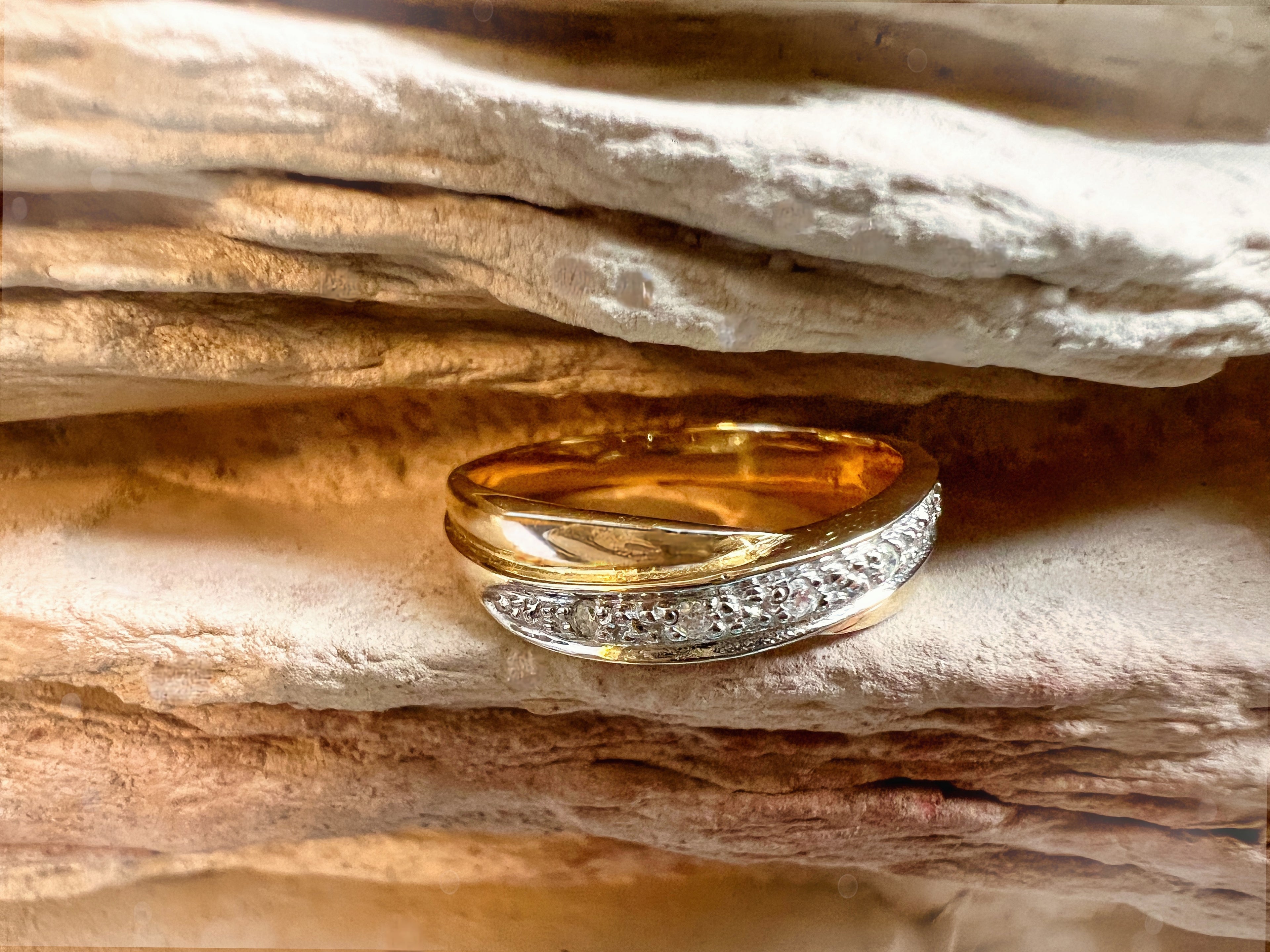 Luxus Diamondring / Verlobungsring „Saturn“  – 585er Gold - Nr. 52-53 (12-13)