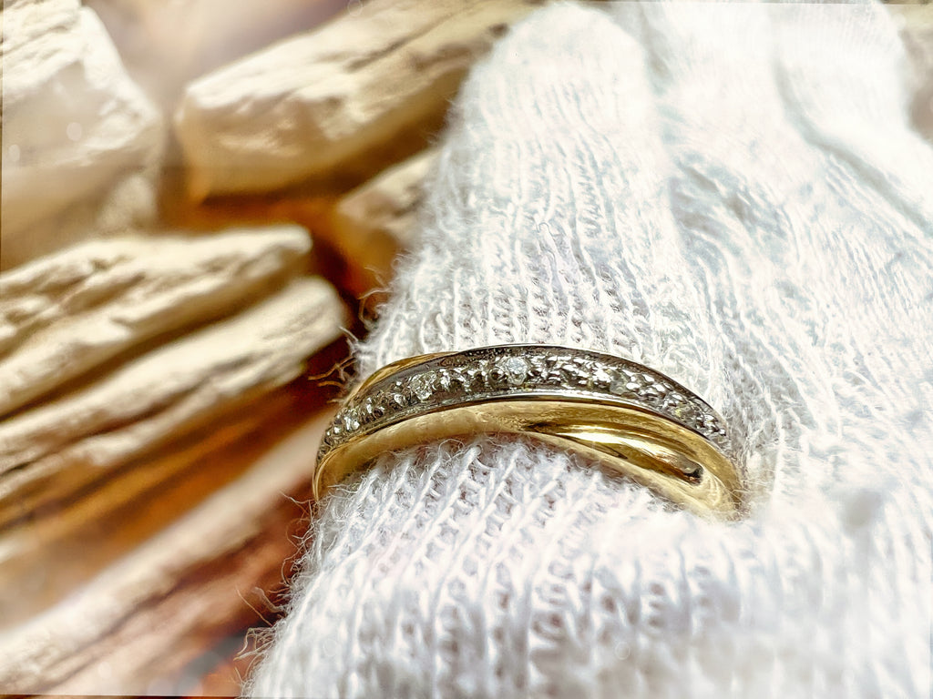 Luxus Diamondring / Verlobungsring „Saturn“  – 585er Gold - Nr. 52-53 (12-13)