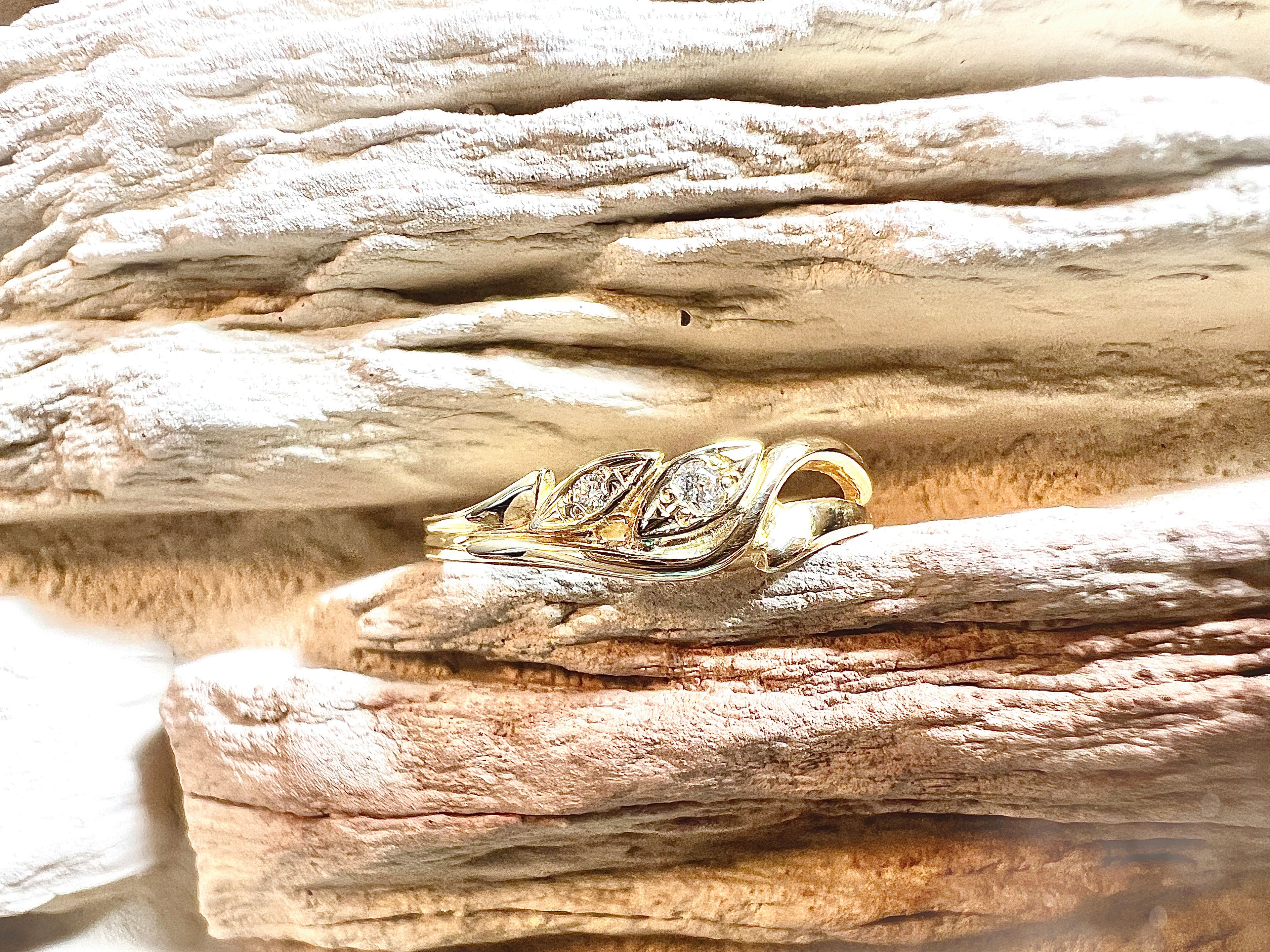 Luxus Diamondring / Verlobungsring „Nature-Soul“  – 585er Gold - Nr. 59 (19)