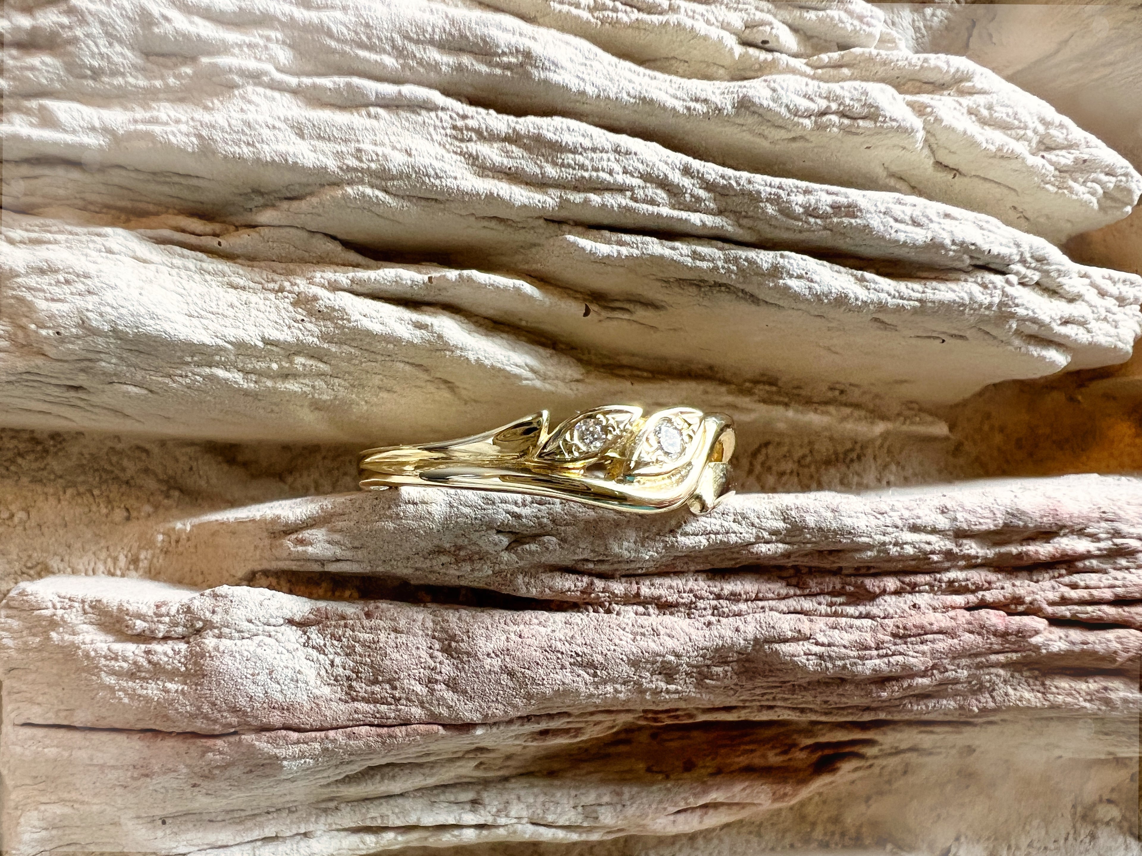 Luxus Diamondring / Verlobungsring „Nature-Soul“  – 585er Gold - Nr. 59 (19)