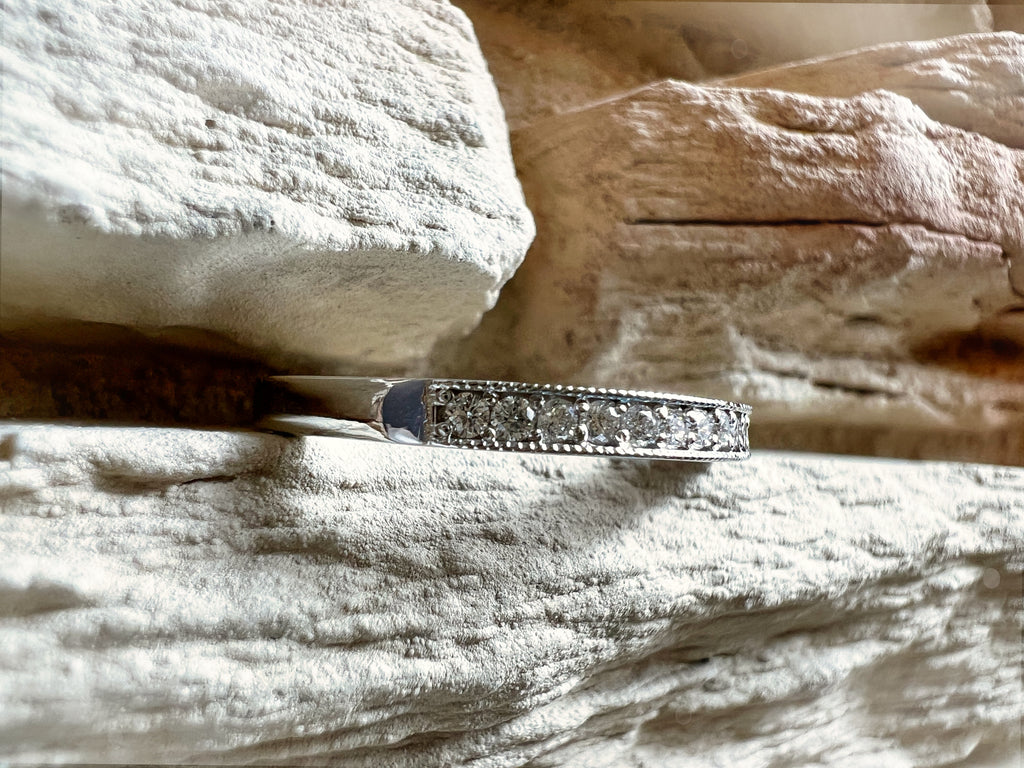 Luxus Diamantenring / Verlobungsring „Memoire“  – 585er Weißgold - Nr. 58 (18)