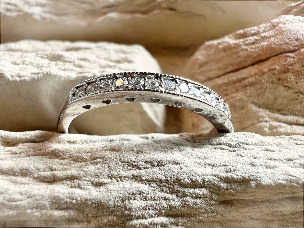 Luxus Diamantenring / Verlobungsring „Memoire“  – 585er Weißgold - Nr. 58 (18)