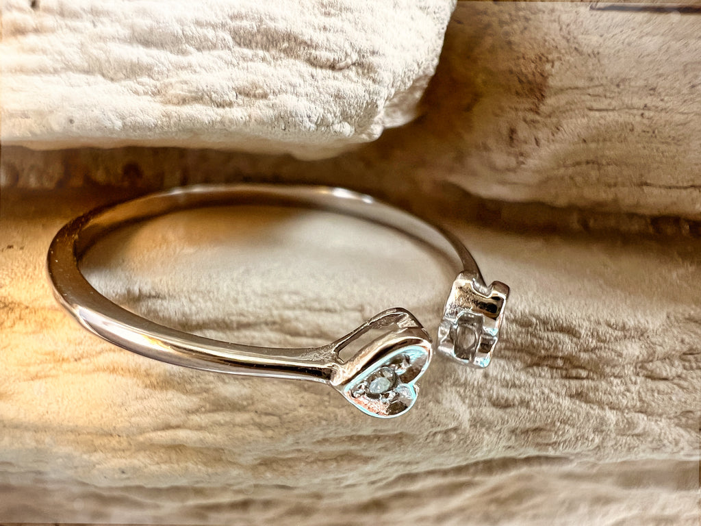 Luxus Diamantenring / Verlobungsring „LOVE“  – 585er Weißgold - Nr. 55-59 (15-19)