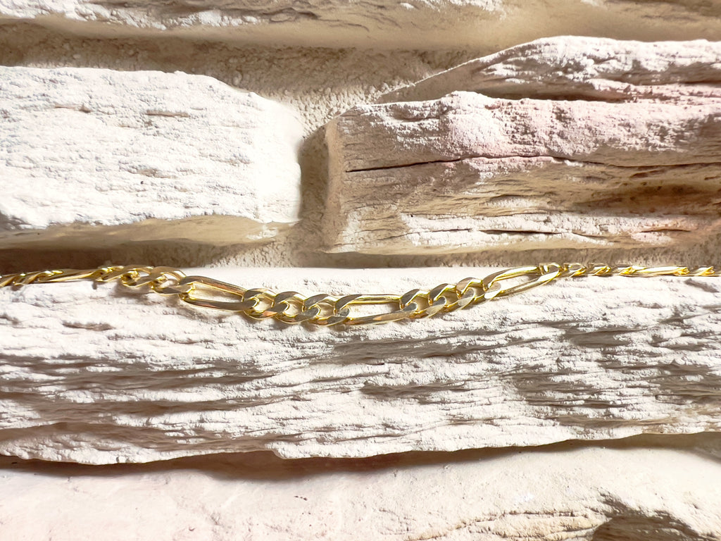 333er Gold Armband "Figaro-Stil" - Länge: 21 cm - Unisex