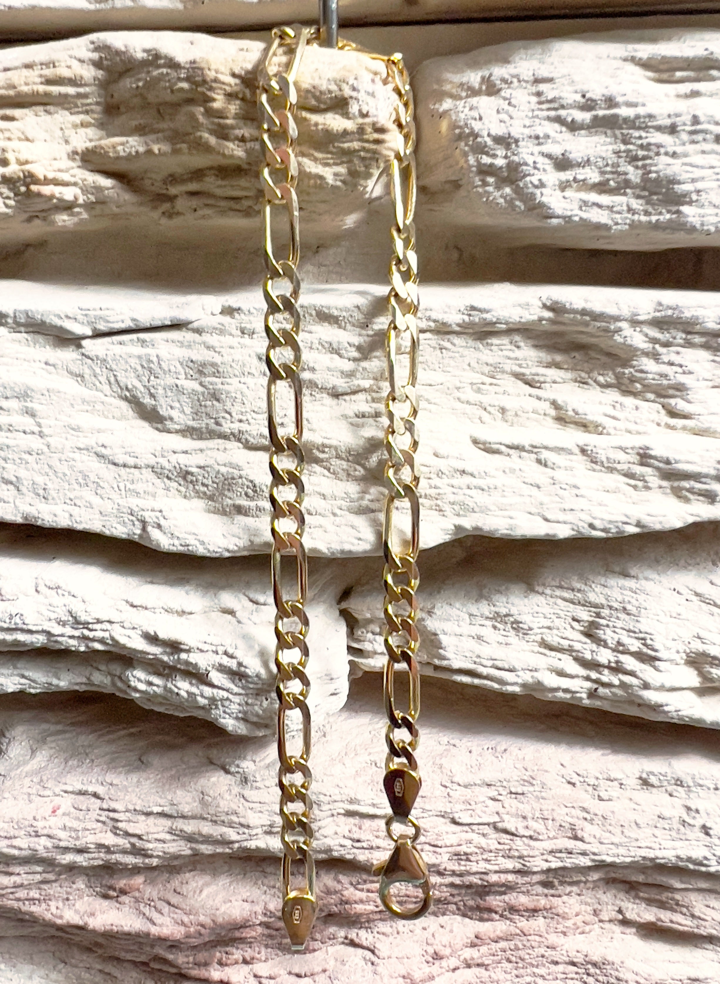 333er Gold Armband "Figaro-Stil" - Länge: 21 cm - Unisex