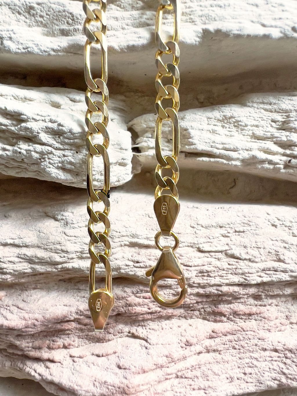 333er Gold Armband "Figaro-Stil" - Länge: 21 cm - Unisex