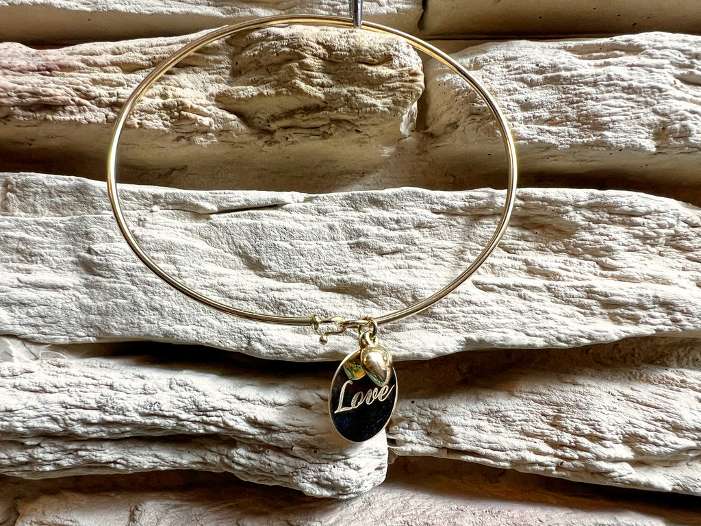 Armreif/Armspange aus 585er Gold - LOVE - 6x5 cm - UNIKAT