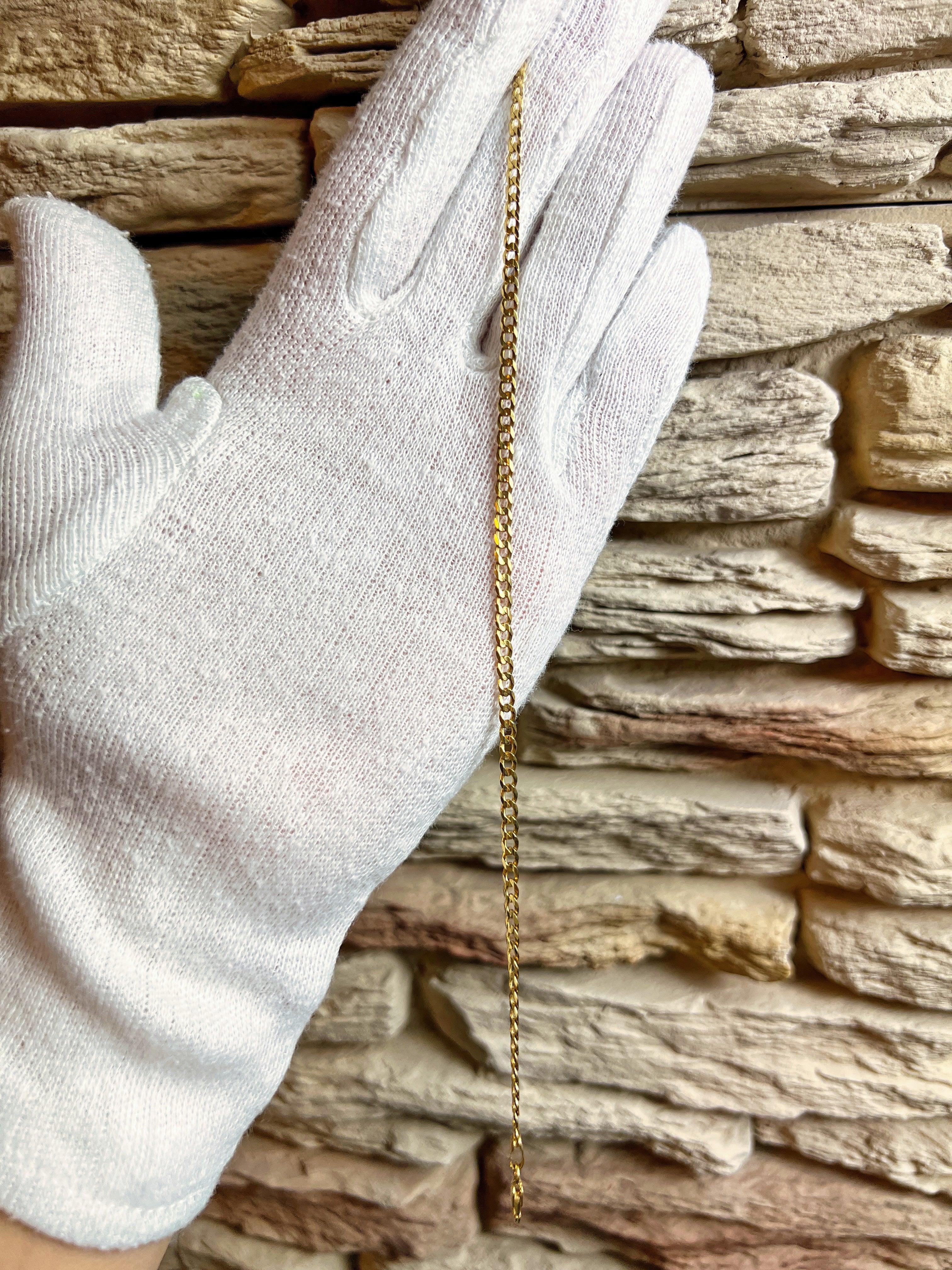 Unisex-Armband aus 585er Gold – Panzerkette glänzend - 21,5 cm