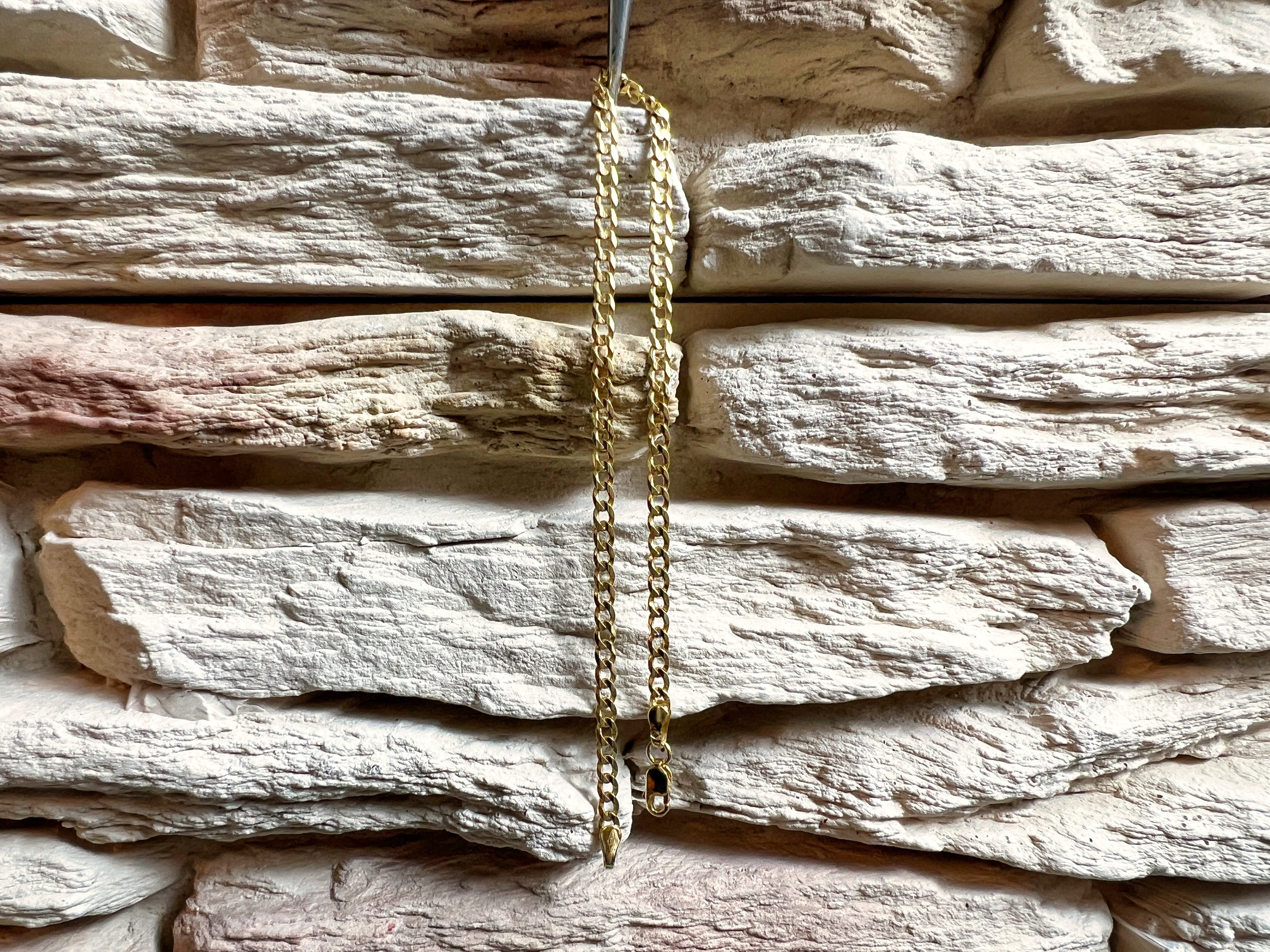 Unisex-Armband aus 585er Gold – Panzerkette glänzend - 21,5 cm