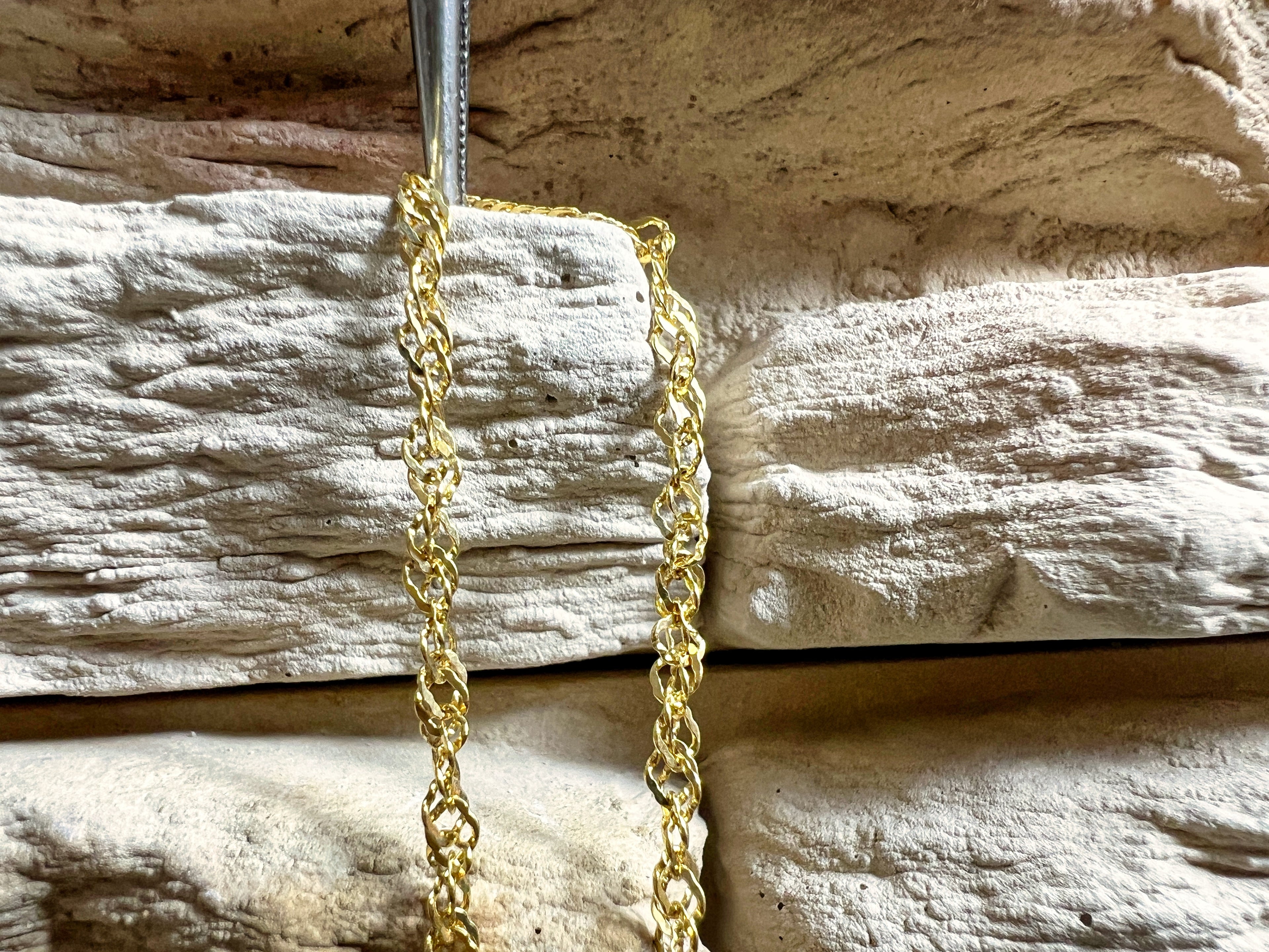 Unisex-Armband aus 585er Gold - Singapurstil glänzend - 18,5 cm