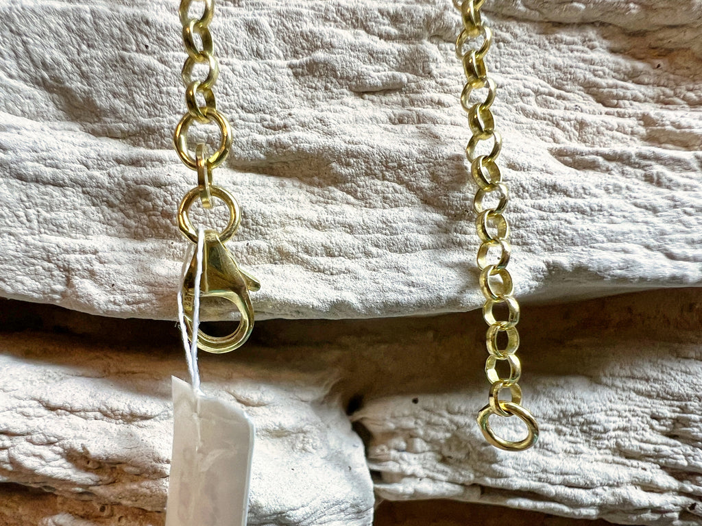 Feines Goldarmband aus 333er Gold - Damen/Kinder - Erbskette mit Delfin - 14 cm