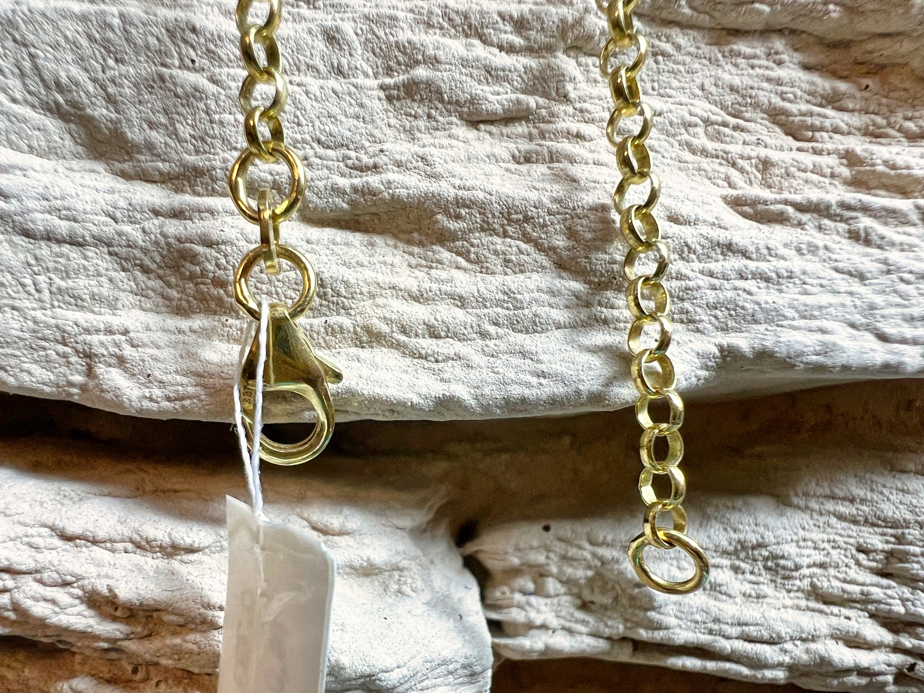 Feines Goldarmband aus 333er Gold - Damen/Kinder - Erbskette mit Delfin - 14 cm