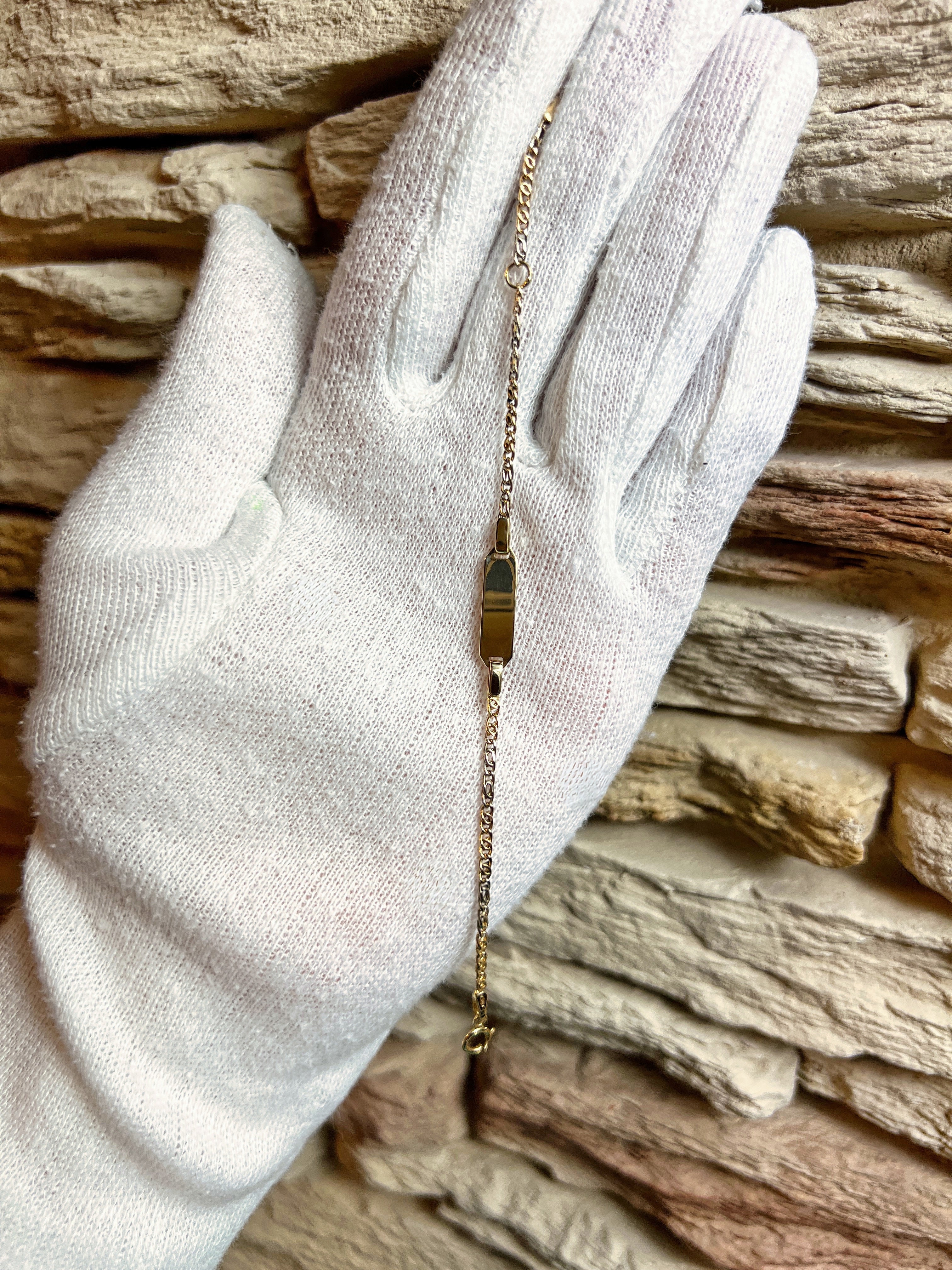 ID-Armband Baby 585er Gold - Bicolor - 11,5 + 14,5 cm - personalisierbar