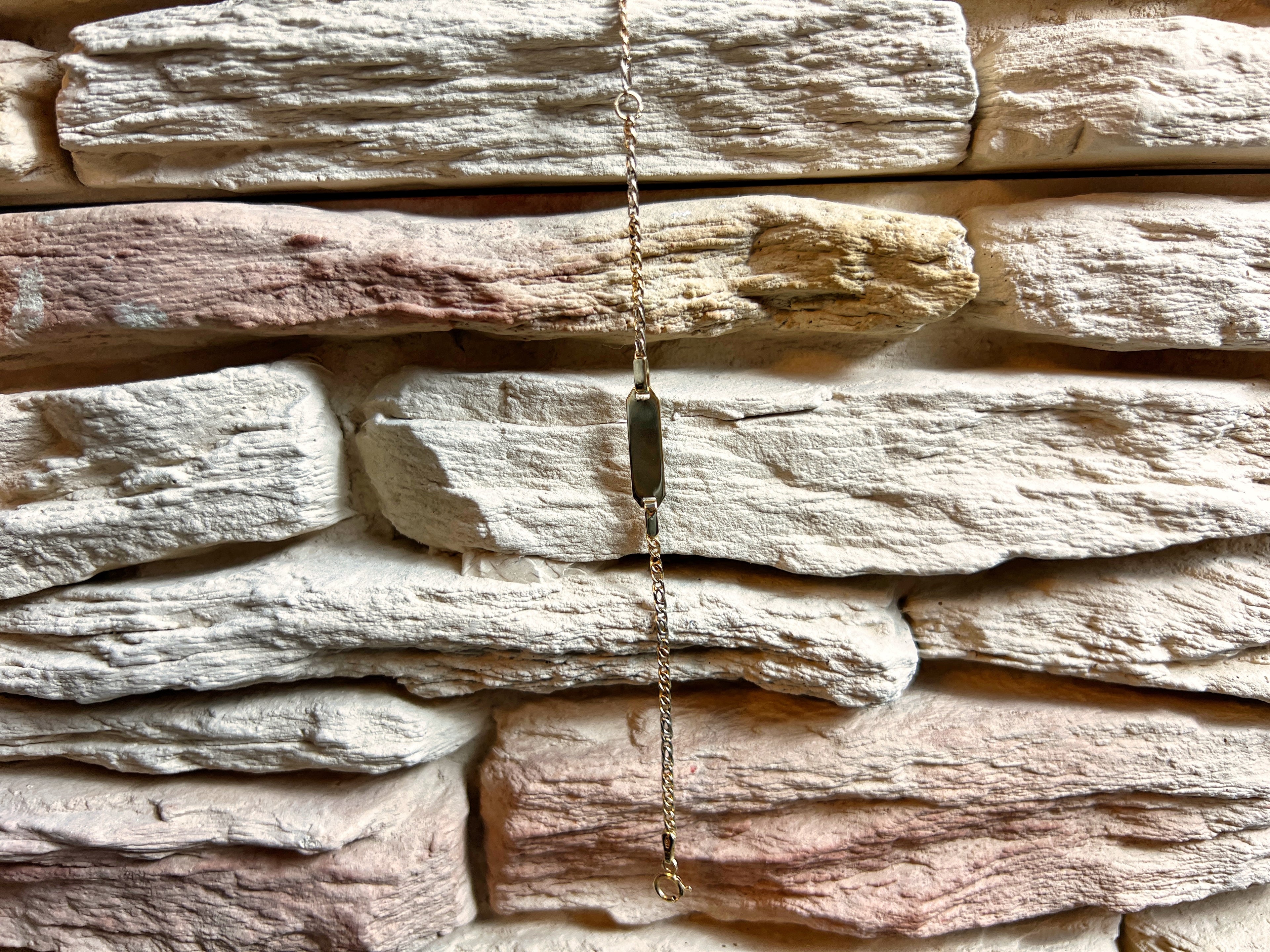 ID-Armband Baby 585er Gold - Bicolor - 11,5 + 14,5 cm - personalisierbar