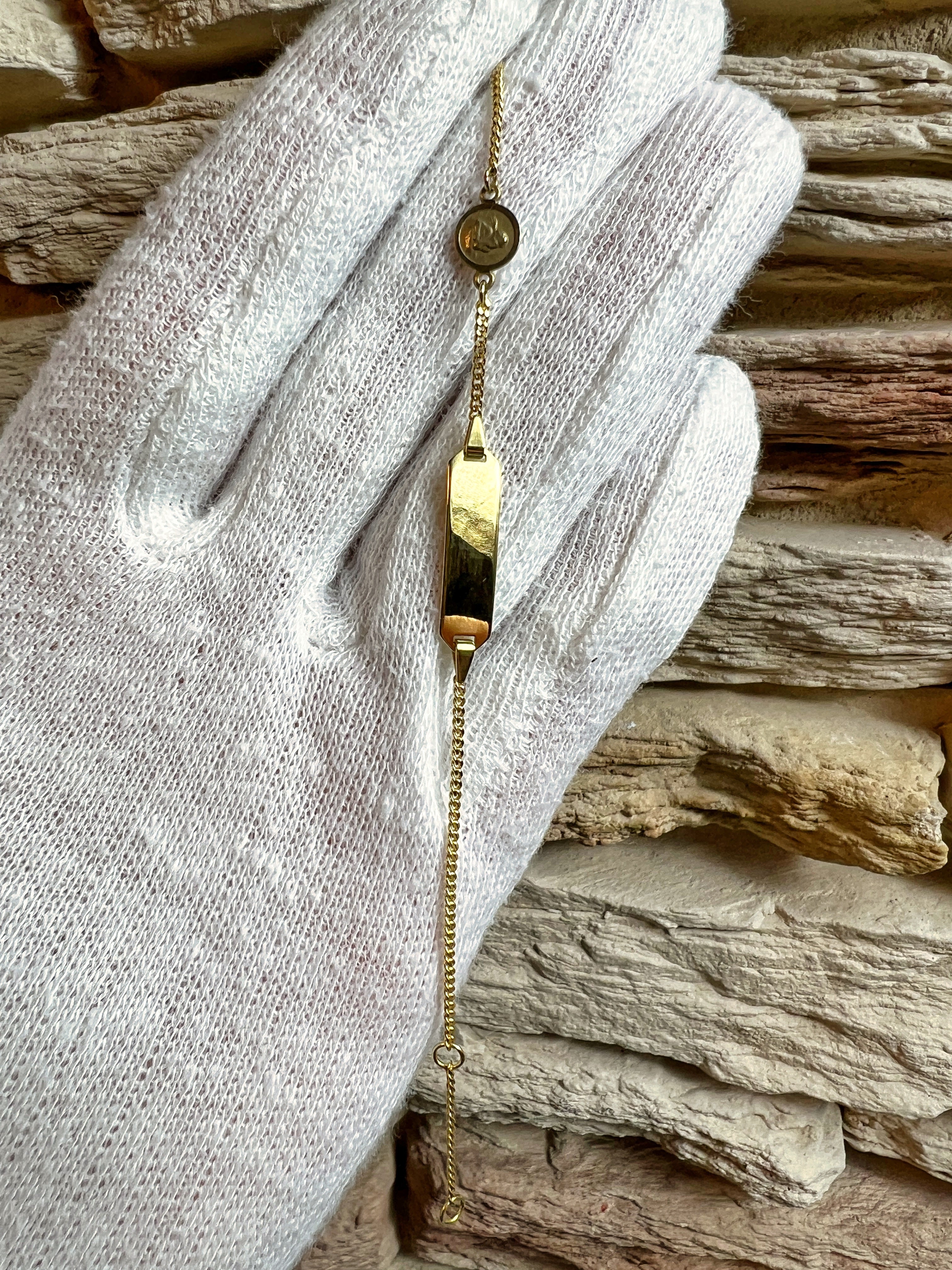 ID-Armband Baby 333er Gold - Schutzengel - 12 cm + 14 cm - personalisierbar