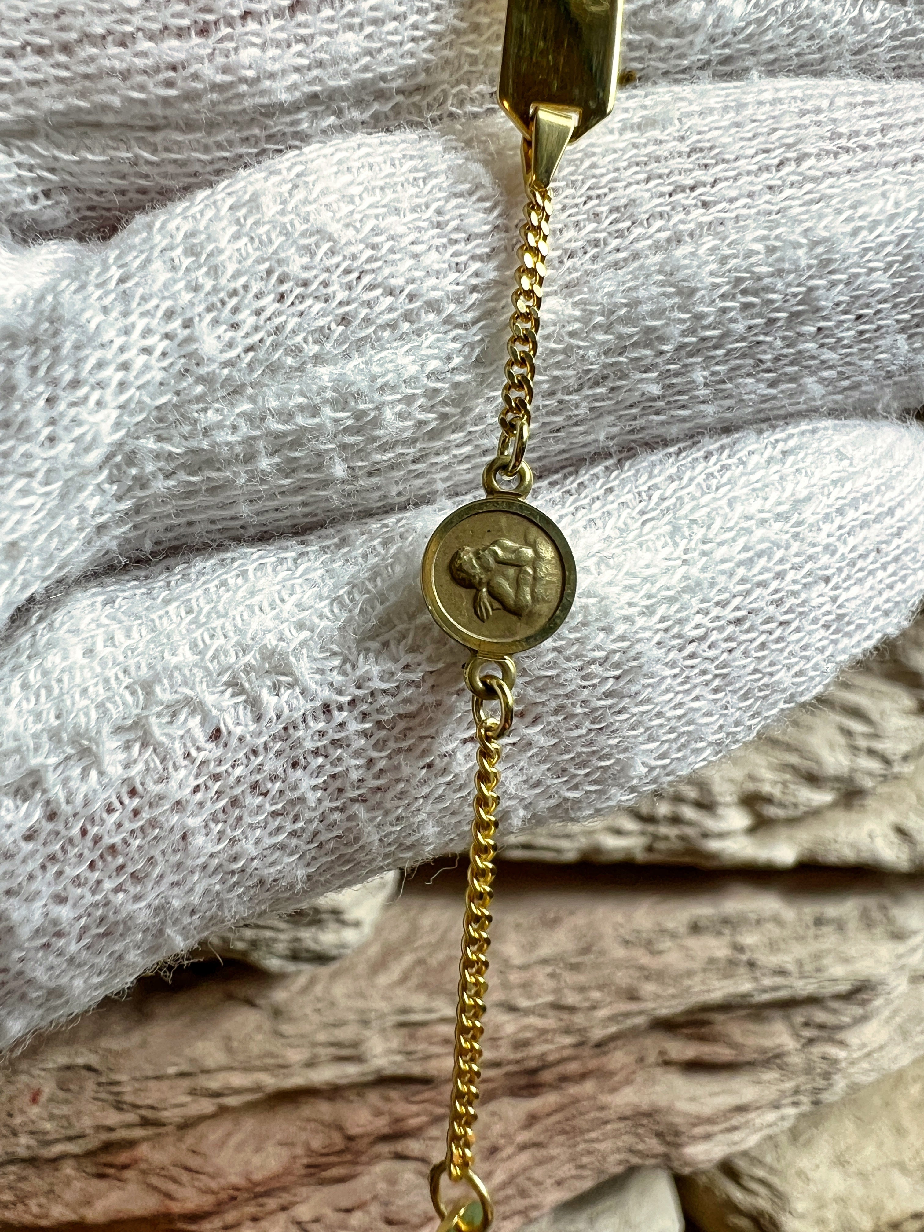 ID-Armband Baby 333er Gold - Schutzengel - 12 cm + 14 cm - personalisierbar