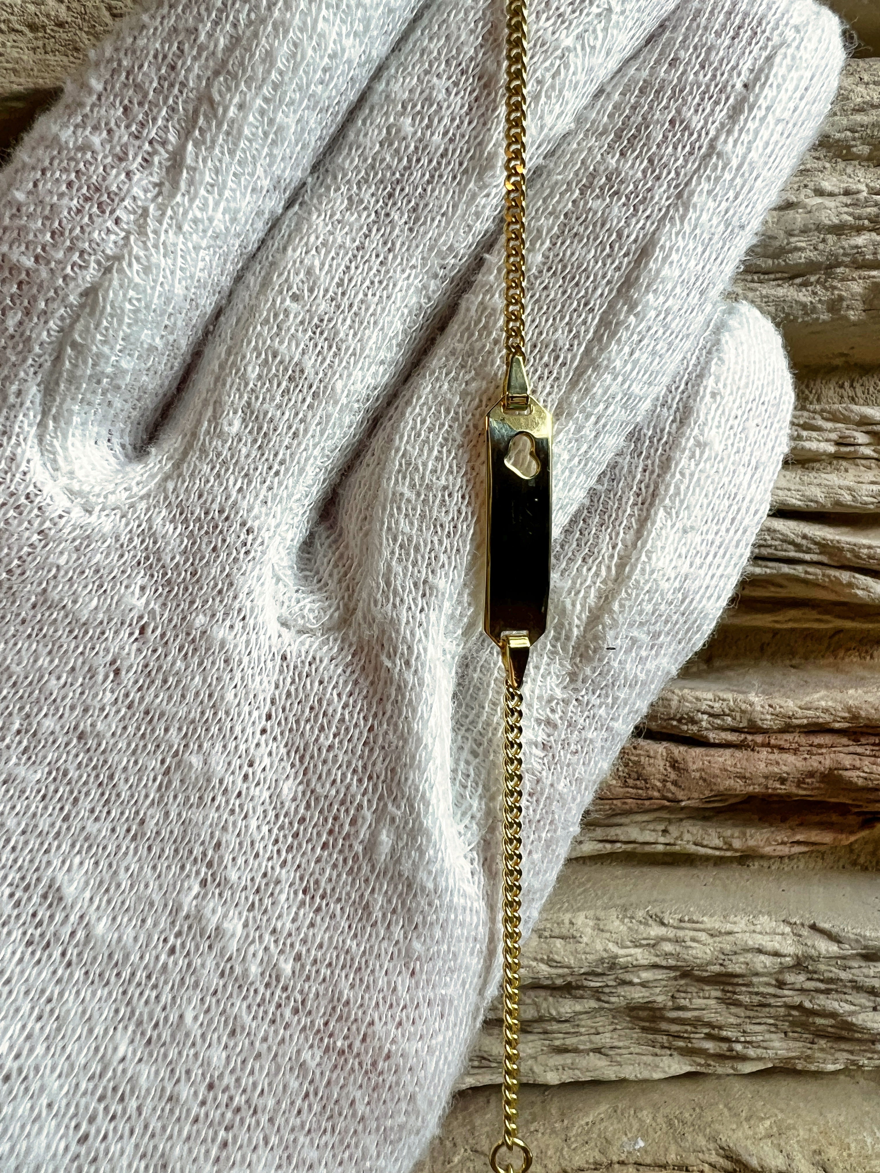 ID-Armband Baby 333er Gold - LOVE - 12cm + 14 cm - personalisierbar