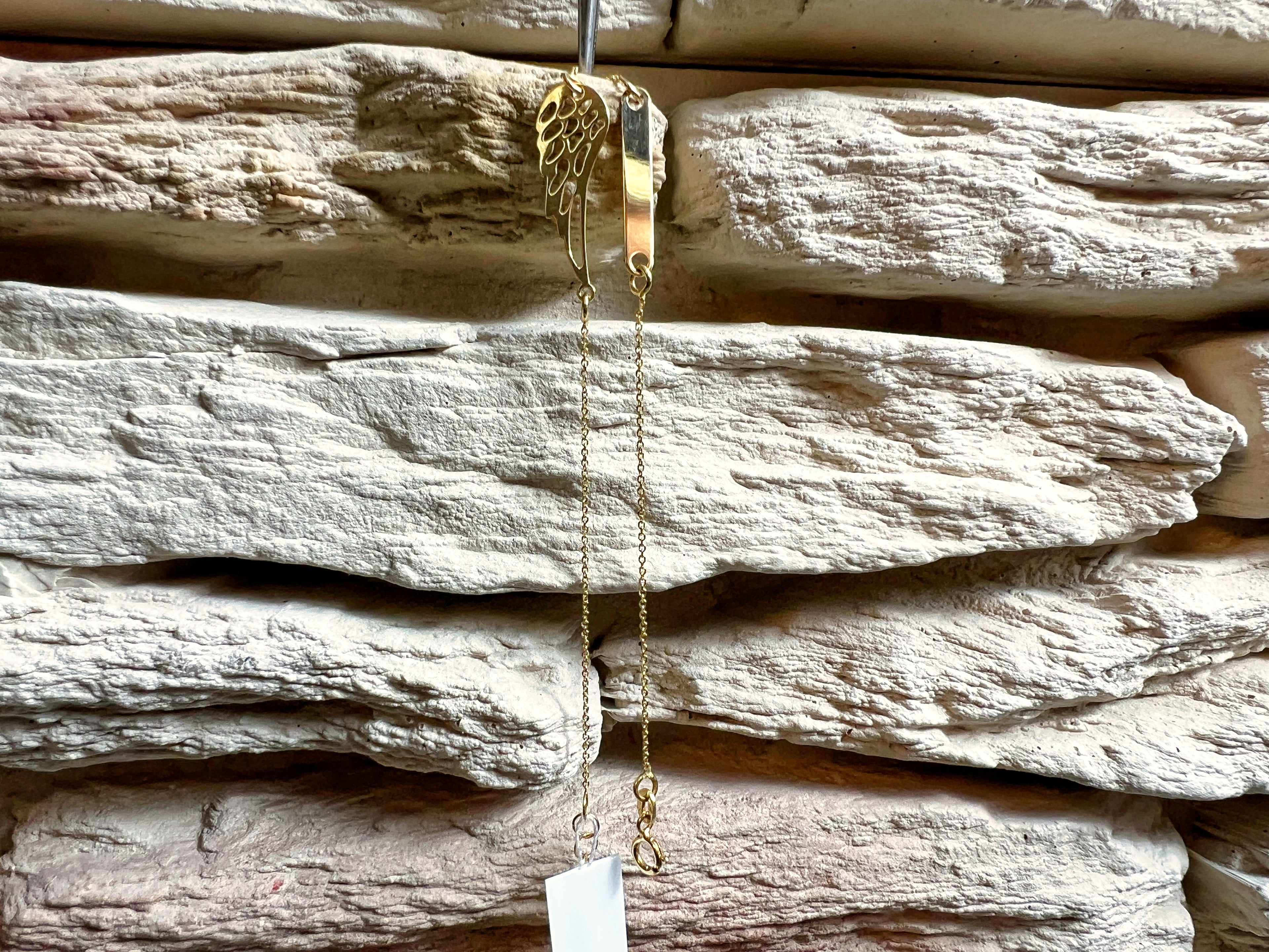 ID-Armband Damen - 585er Gold - Engelsflügel - 17,5 cm - personalisierbar