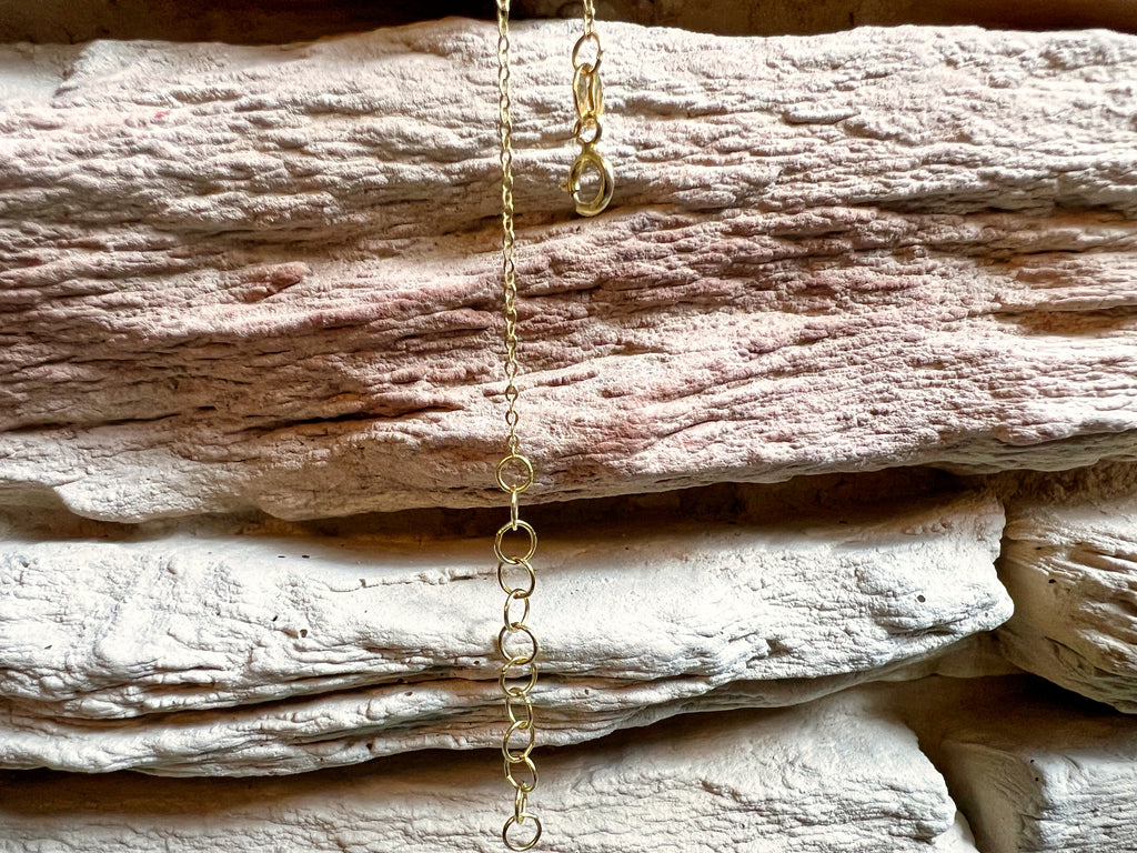 Fußkette aus 585er Gold - mit Plättchen - 22,5 cm - 25,5 cm