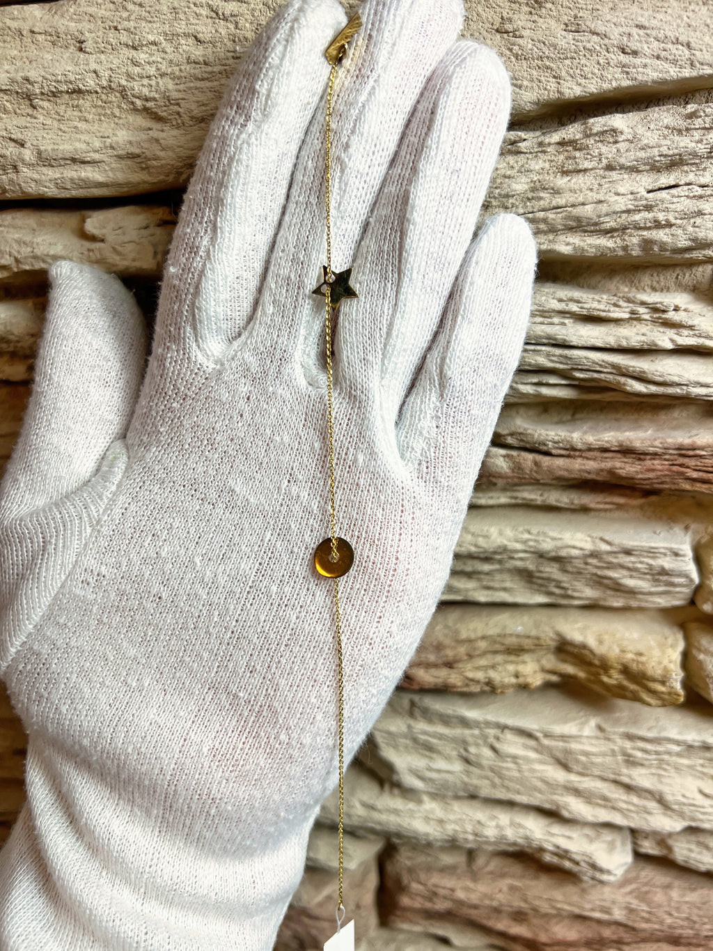 Feines Goldarmband aus 333er Gold - Anhänger Stern - 18,5 cm