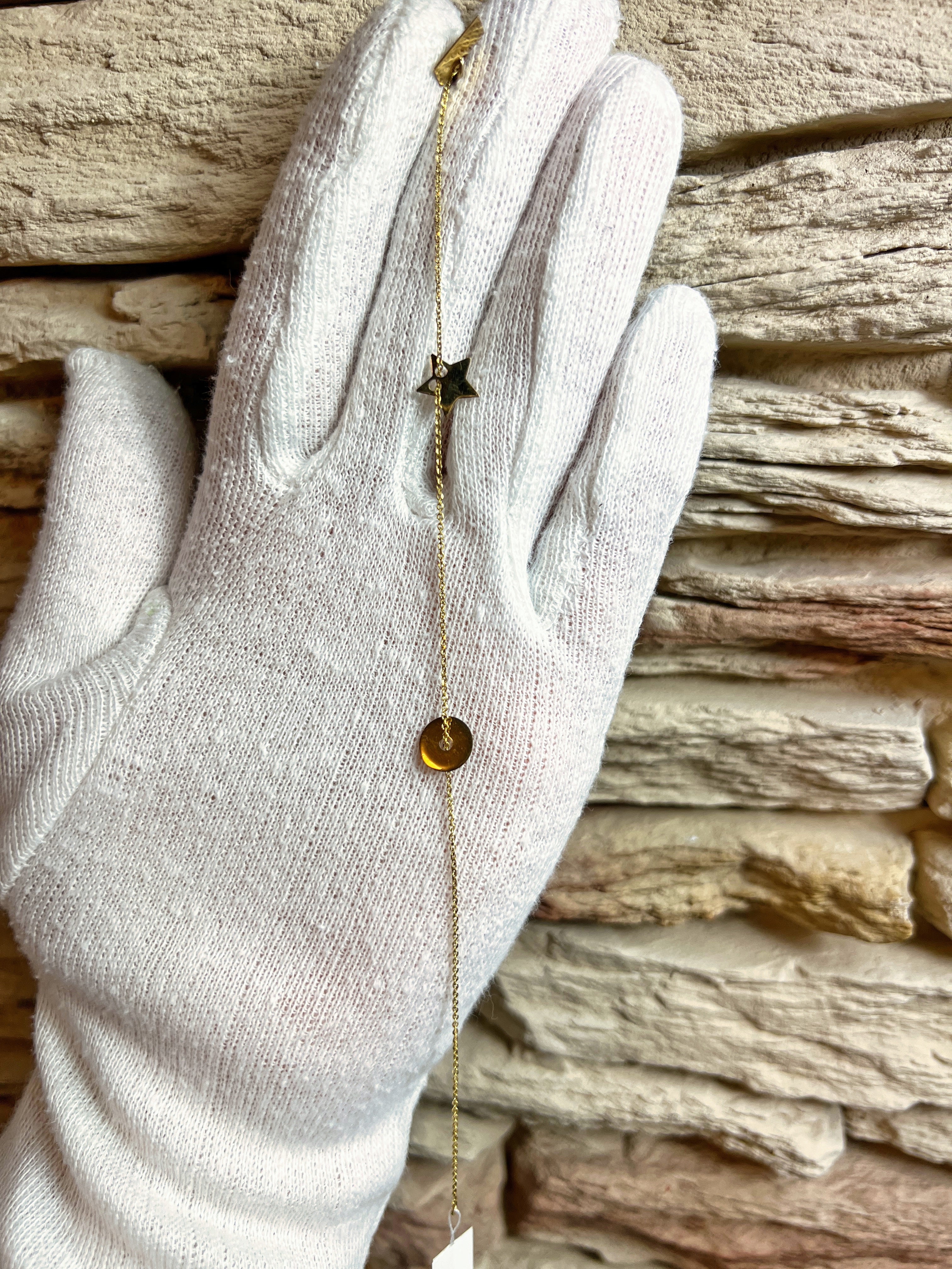 Feines Goldarmband aus 333er Gold - Anhänger Stern - 18,5 cm