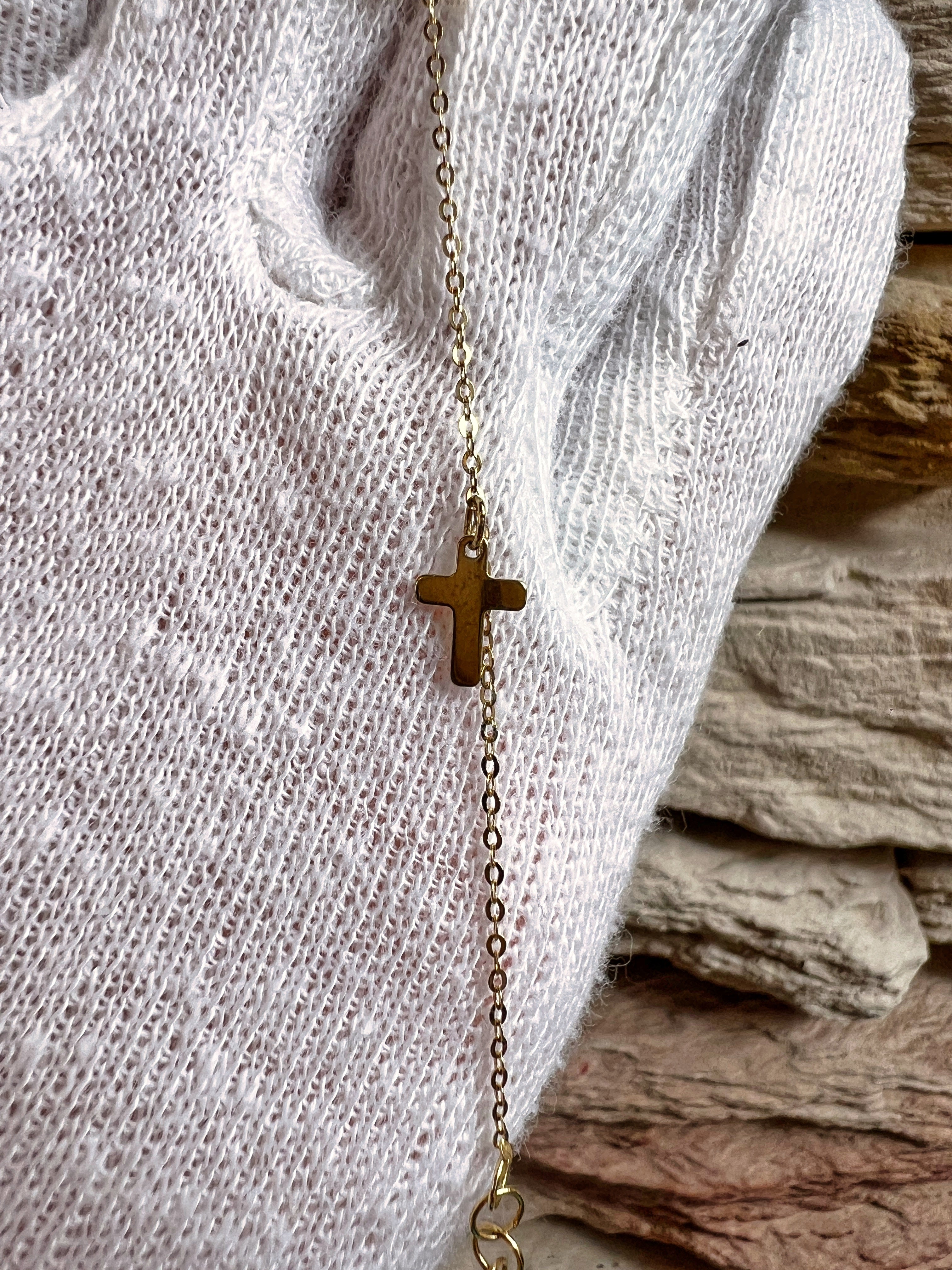 GLAUBE-LIEBE-HOFFNUNG Armband - 585er Gold - 17+19 cm