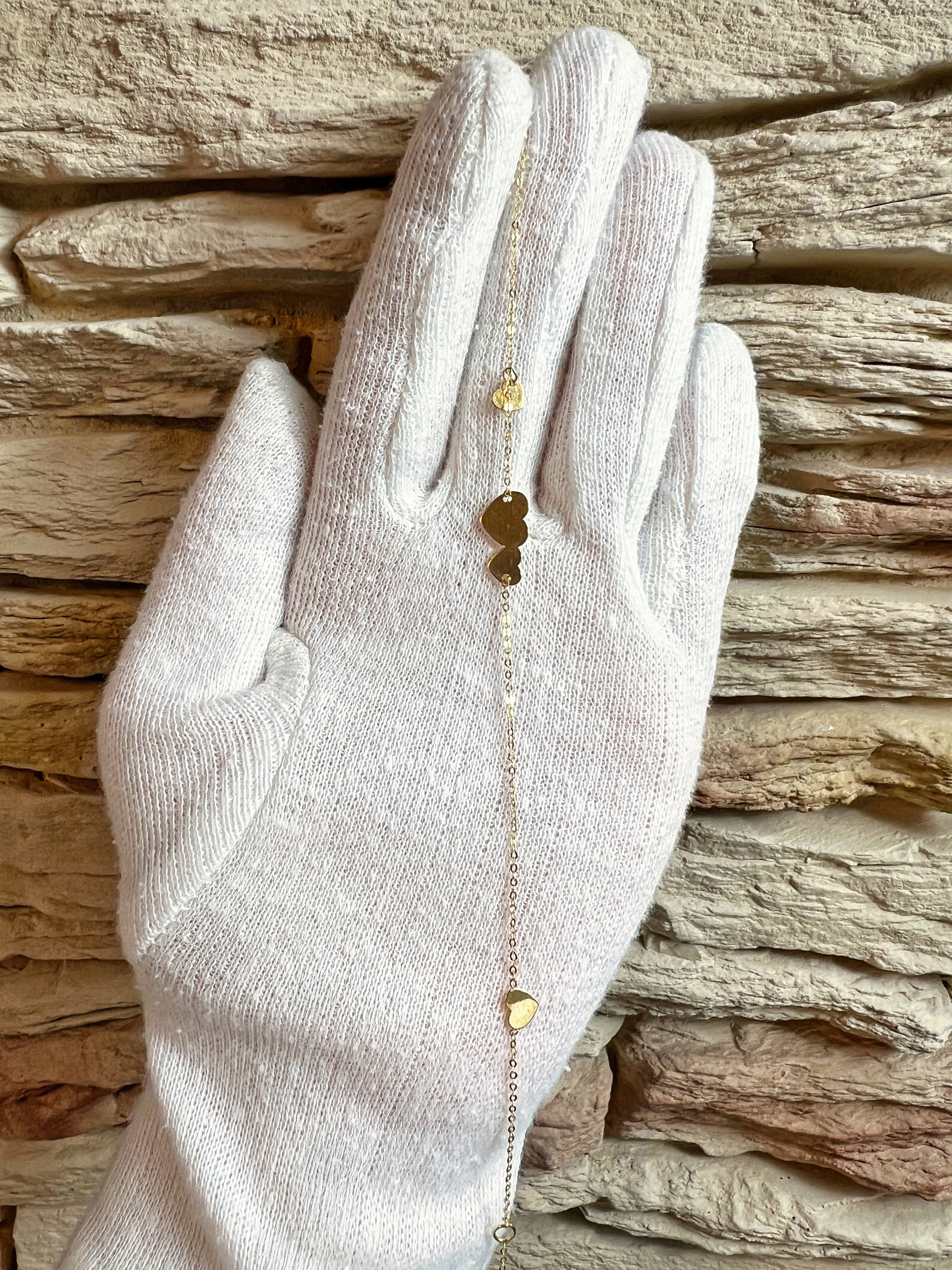 Feines Goldarmband aus 585er Gold - LOVE - 18+20 cm