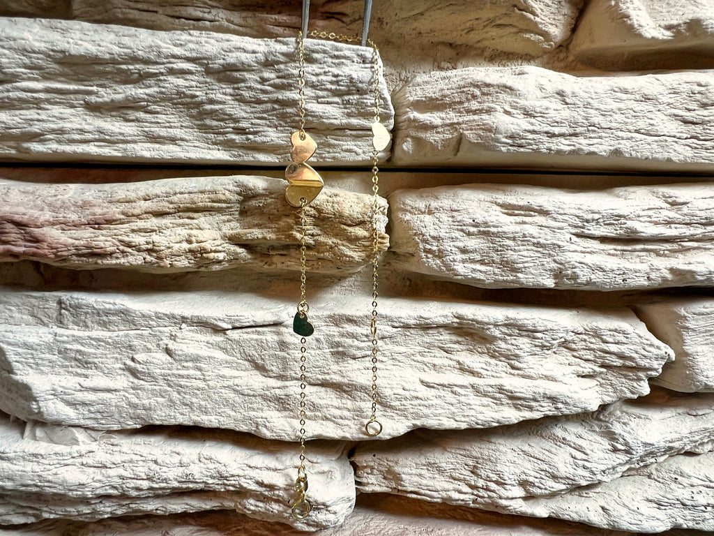 Feines Goldarmband aus 585er Gold - LOVE - 18+20 cm