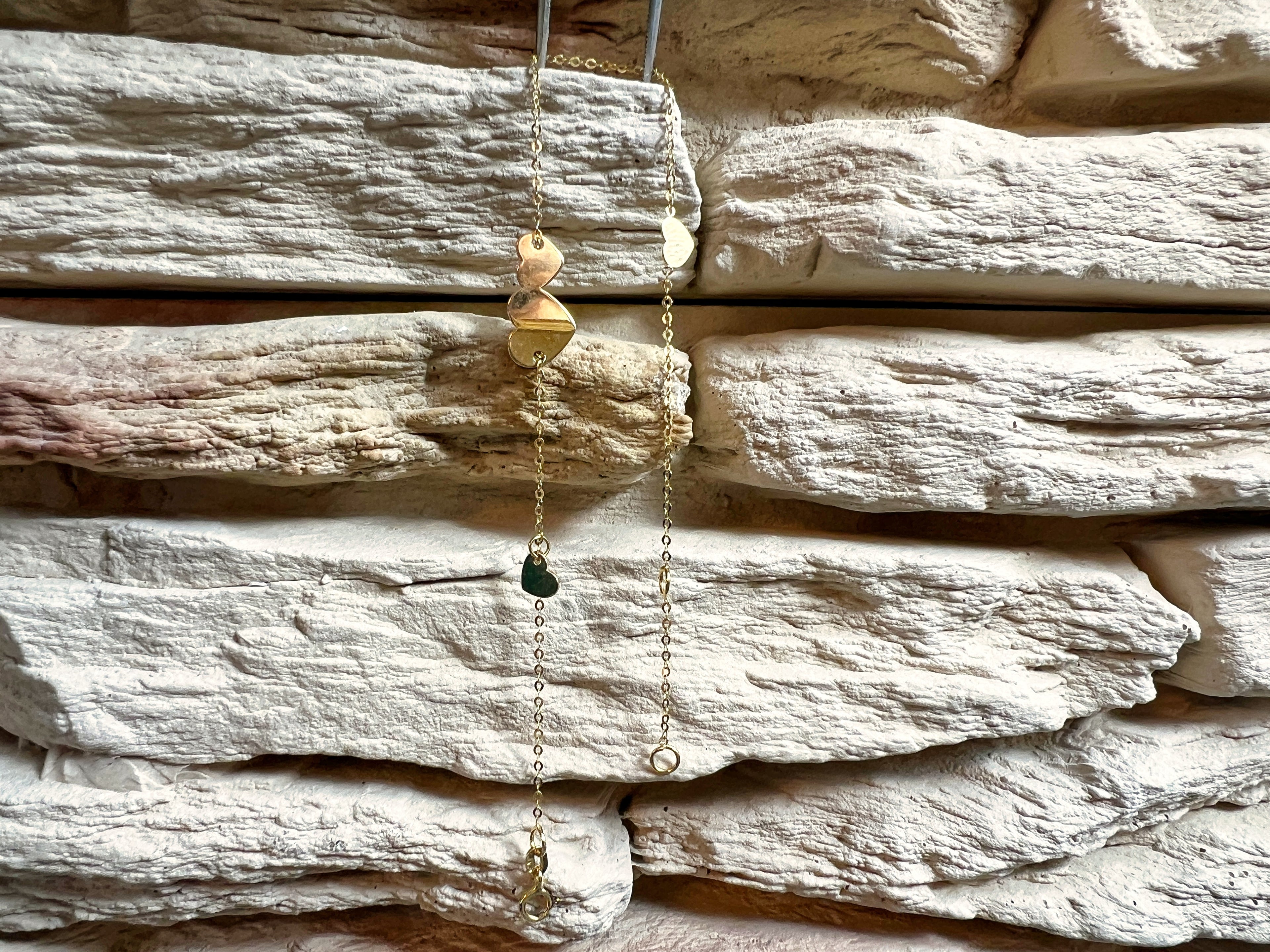 Feines Goldarmband aus 585er Gold - LOVE - 18+20 cm