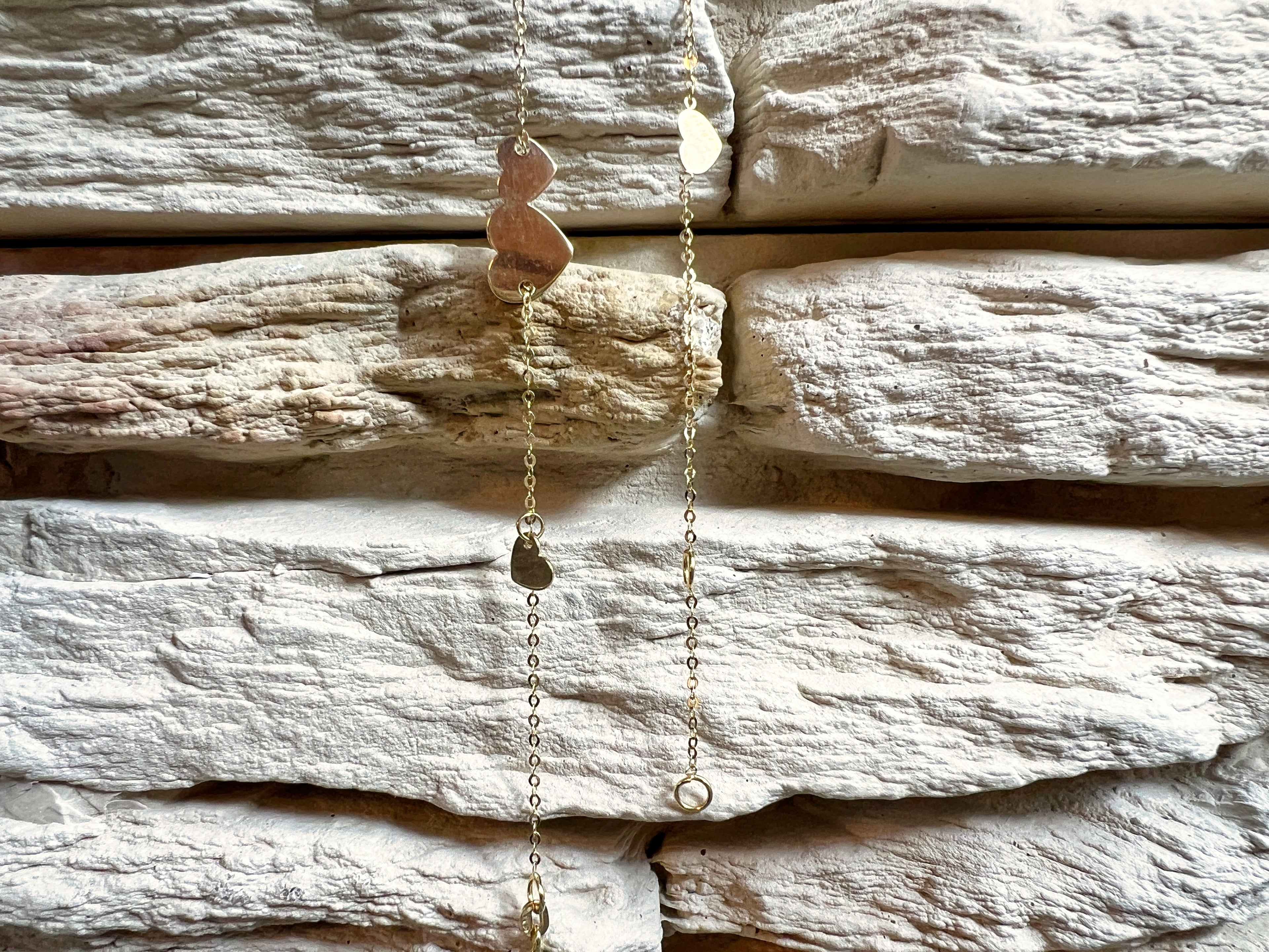 Feines Goldarmband aus 585er Gold - LOVE - 18+20 cm