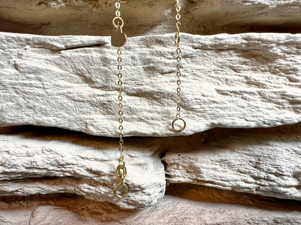 Feines Goldarmband aus 585er Gold - LOVE - 18+20 cm